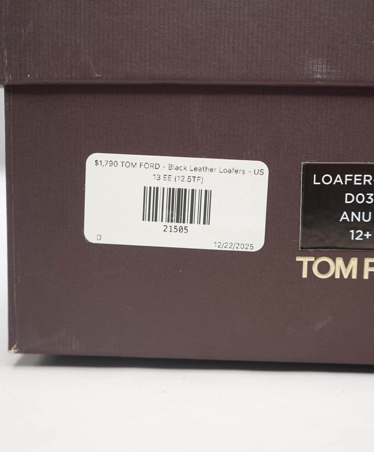 $1,790 TOM FORD - Black Leather Penny Loafers - US 13 EE (12.5TF)