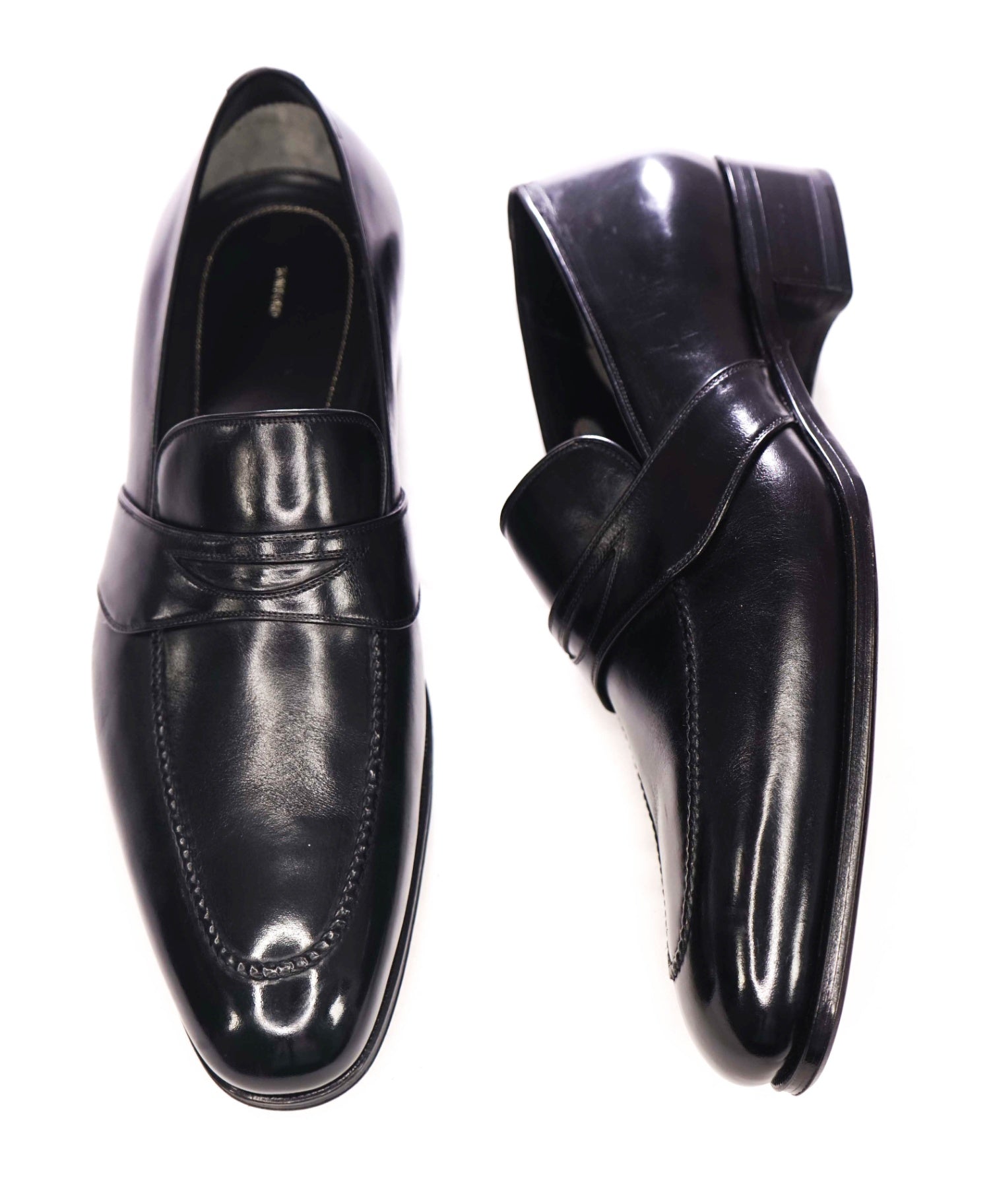 $1,790 TOM FORD - Black Leather Penny Loafers - US 12 EEE (11.5TF)