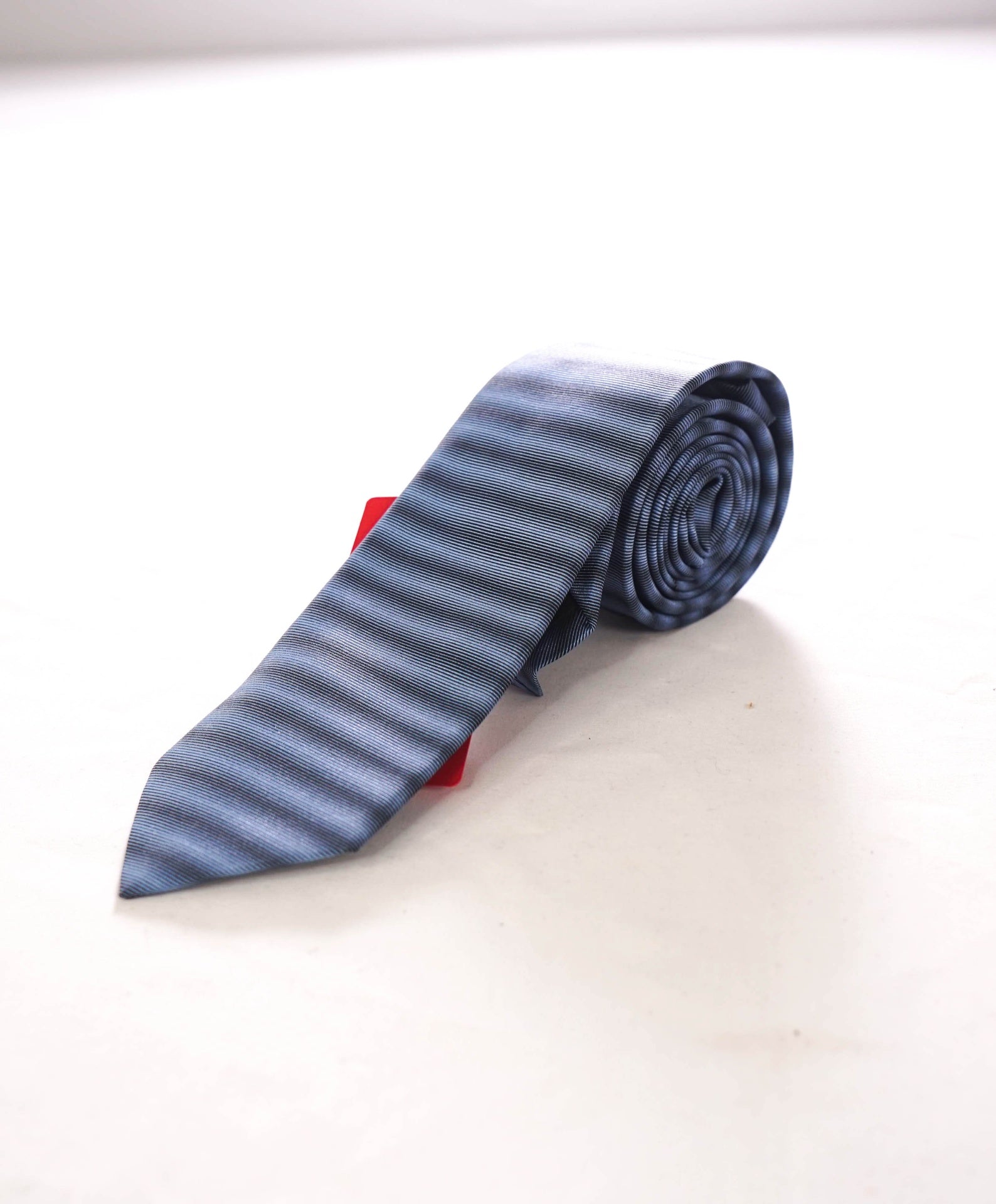 $119 HUGO BOSS - Blue Horizontal Stripe Silk 2.375" - Tie