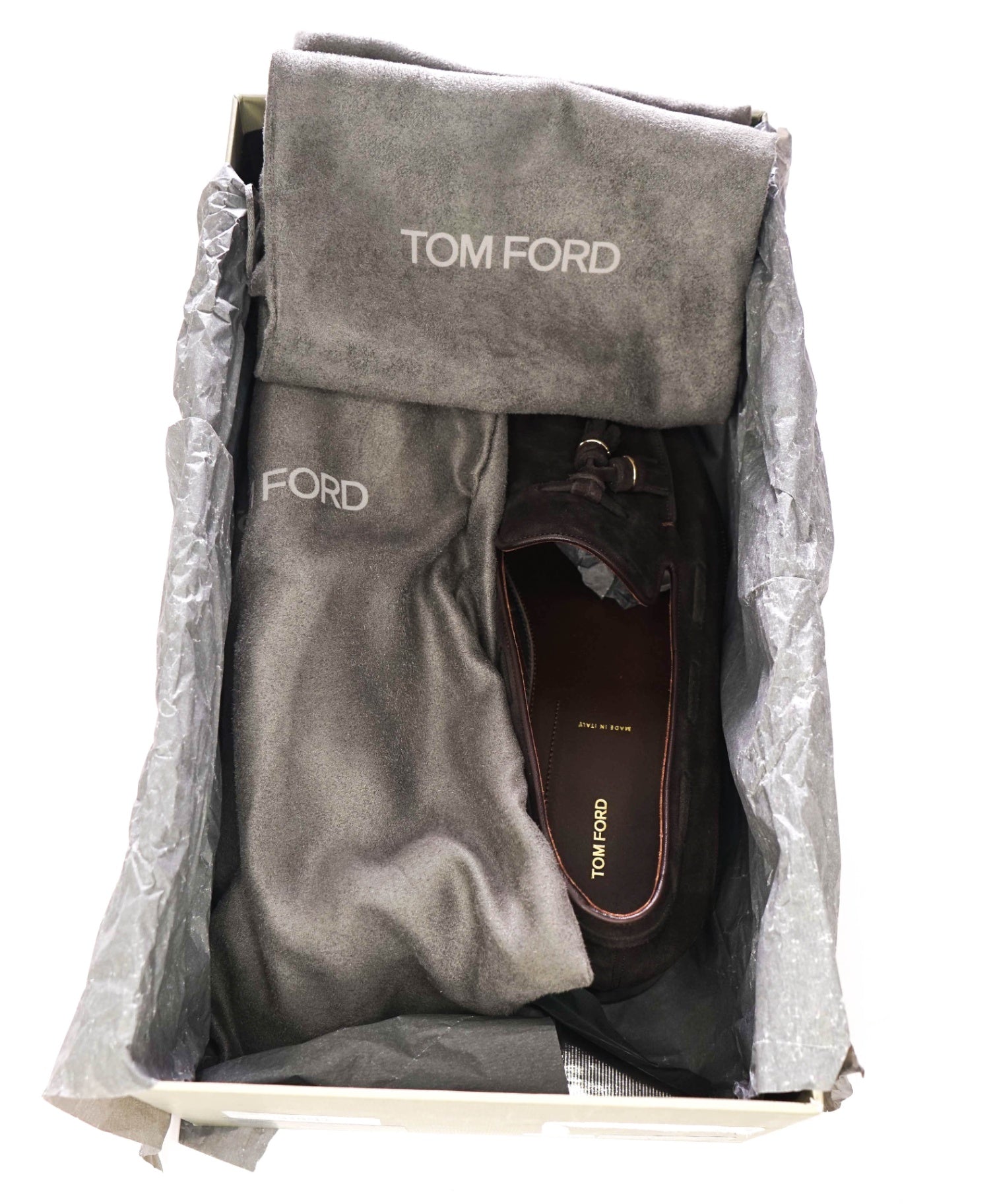 $1,890 TOM FORD - Brown Suede "Edgar" Tassel Loafers - US 11 (10.5TF)