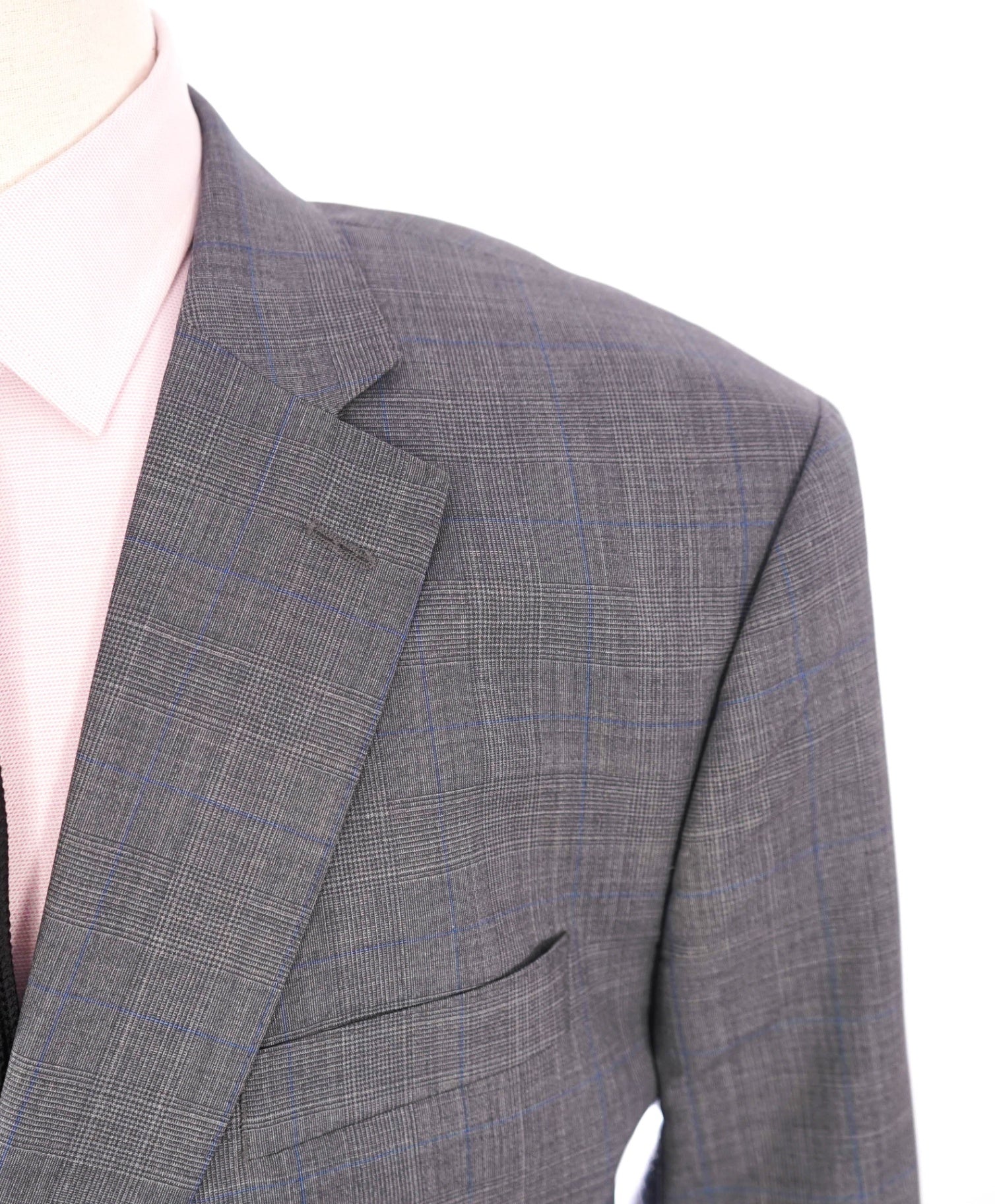 $995 ZEGNA For SAKS 5TH AVE - Modern Fit Gray Check Wool/Silk Blazer -48R