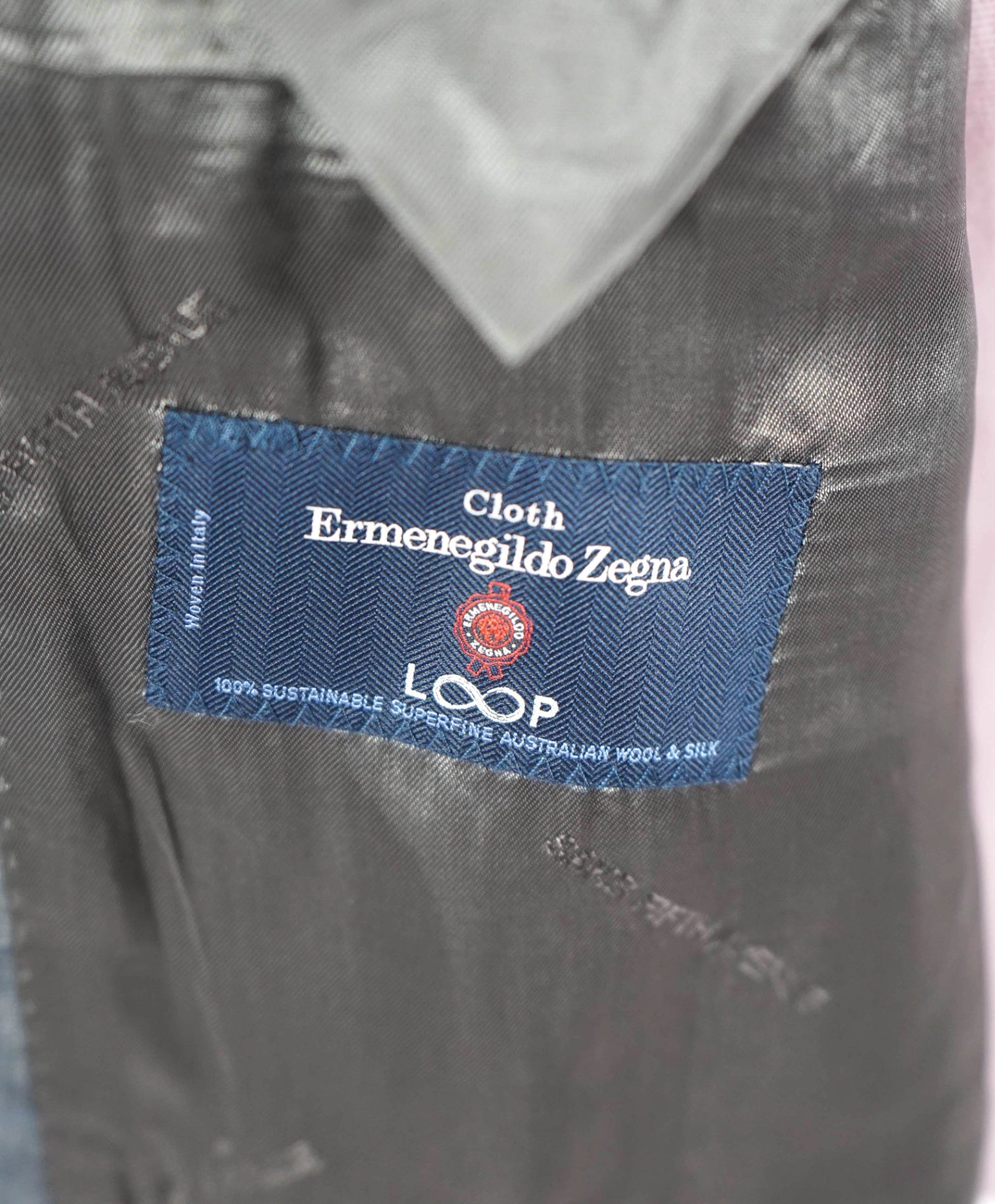$995 ZEGNA For SAKS 5TH AVE - Modern Fit Gray Check Wool/Silk Blazer -48R