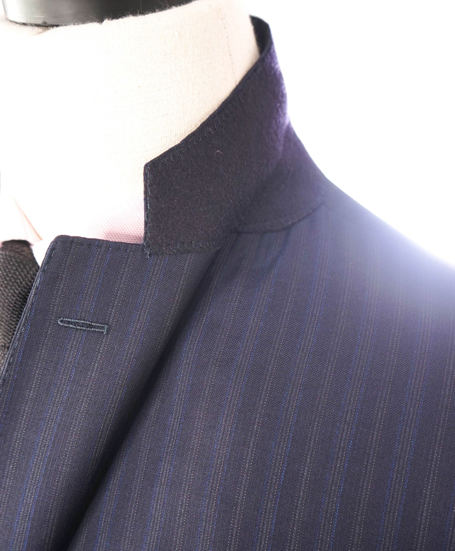 $1,295 ZEGNA for SAKS 5TH AVE - Navy Stripe "CLASSIC" Wool Suit - 42R