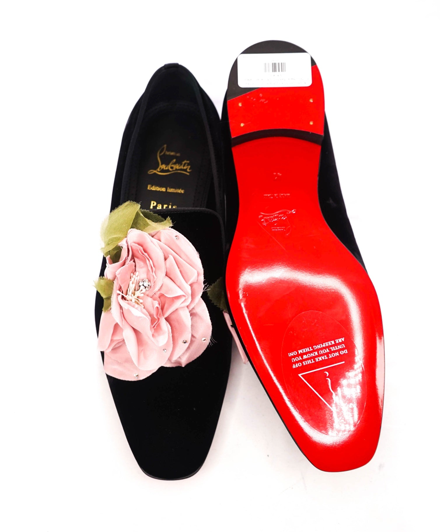 $1,295 CHRISTIAN LOUBOUTIN - LIMITED EDITION Black "DANDYFLOR" Loafers - US 8 (41EU)