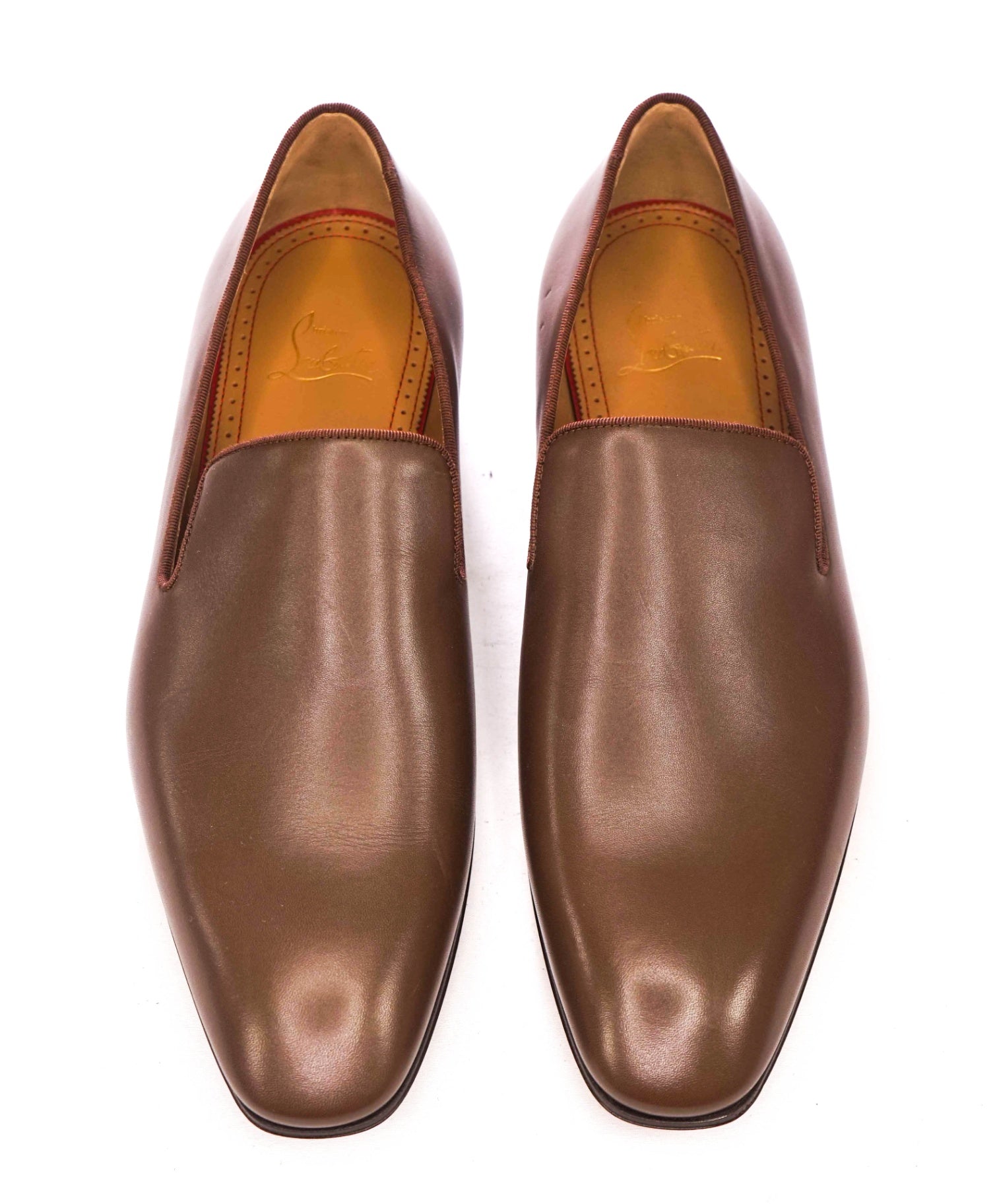 $1,250 CHRISTIAN LOUBOUTIN - *Dandelion* Brown Leather Loafers - 8 (41EU)