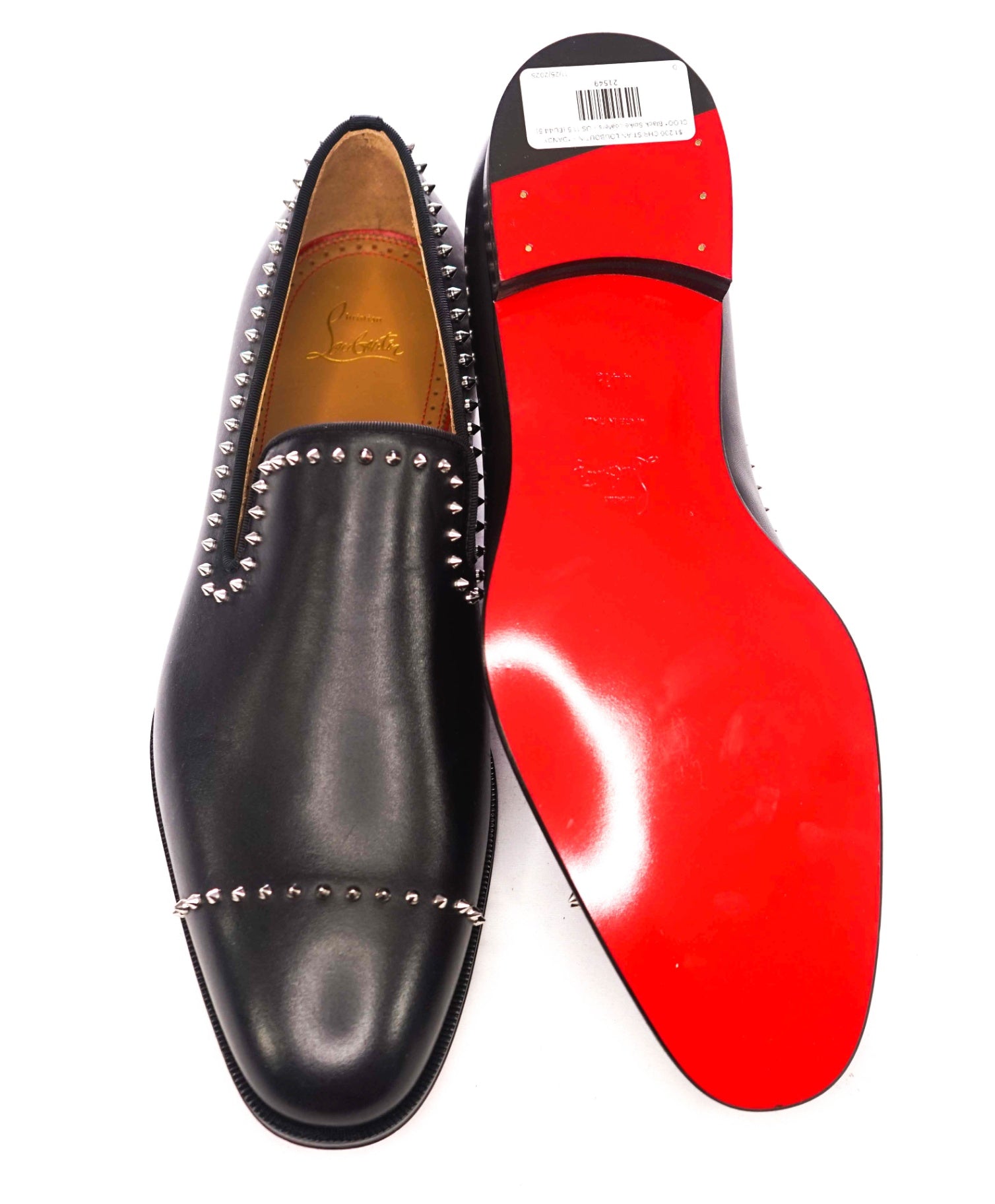 $1,200 CHRISTIAN LOUBOUTIN - *DANDY CLOO* Black Spike Loafers - US 11.