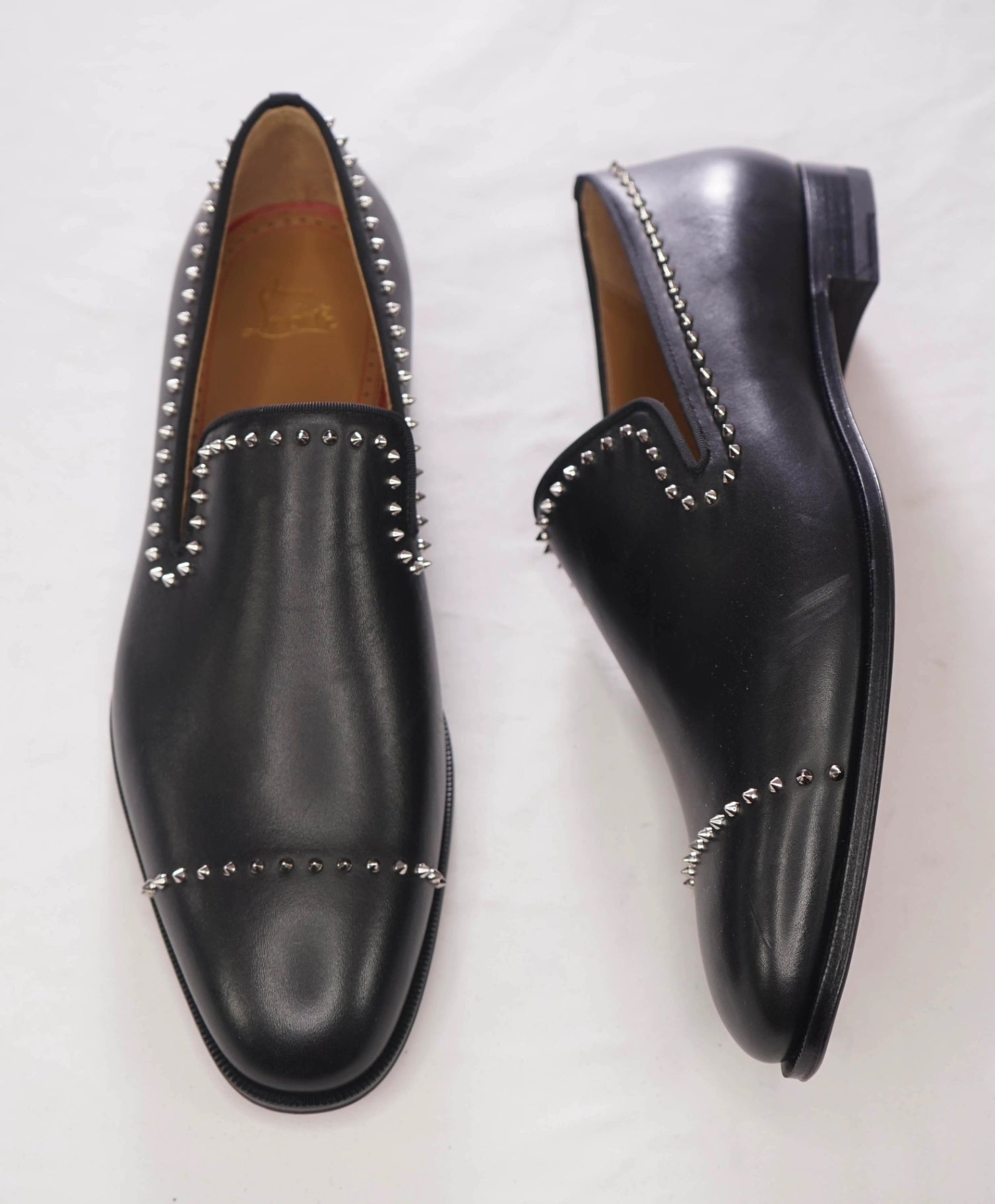 $1,200 CHRISTIAN LOUBOUTIN - *DANDY CLOO* Black Spike Loafers - US 11.5 (EU44.5)