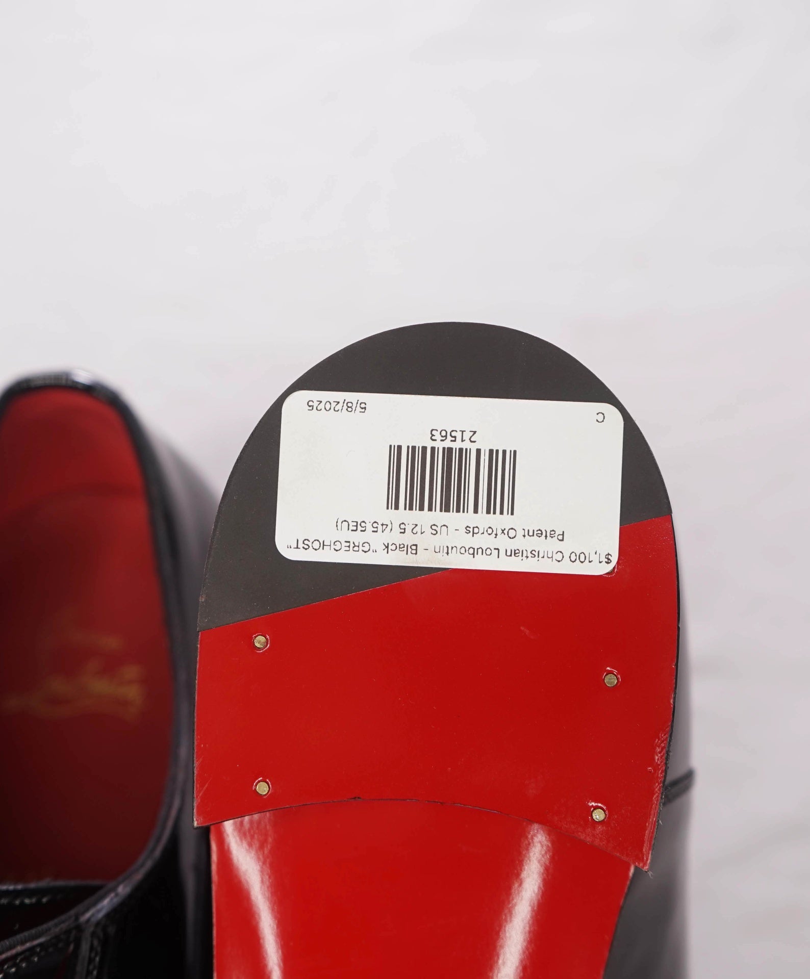 $1,100 Christian Louboutin - Black "GREGHOST" Patent Oxfords - US 12.5 (45.5EU)