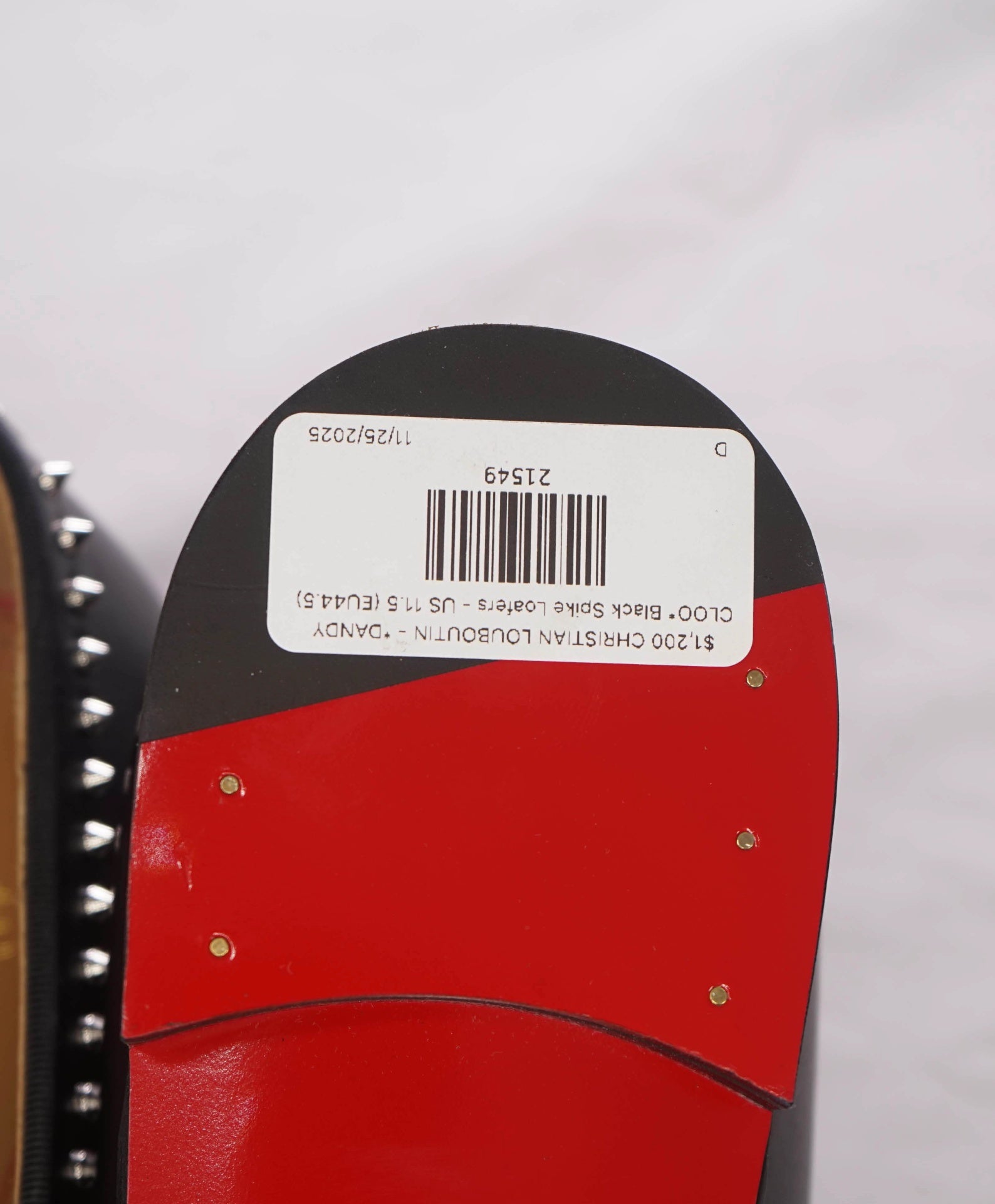 $1,200 CHRISTIAN LOUBOUTIN - *DANDY CLOO* Black Spike Loafers - US 11.
