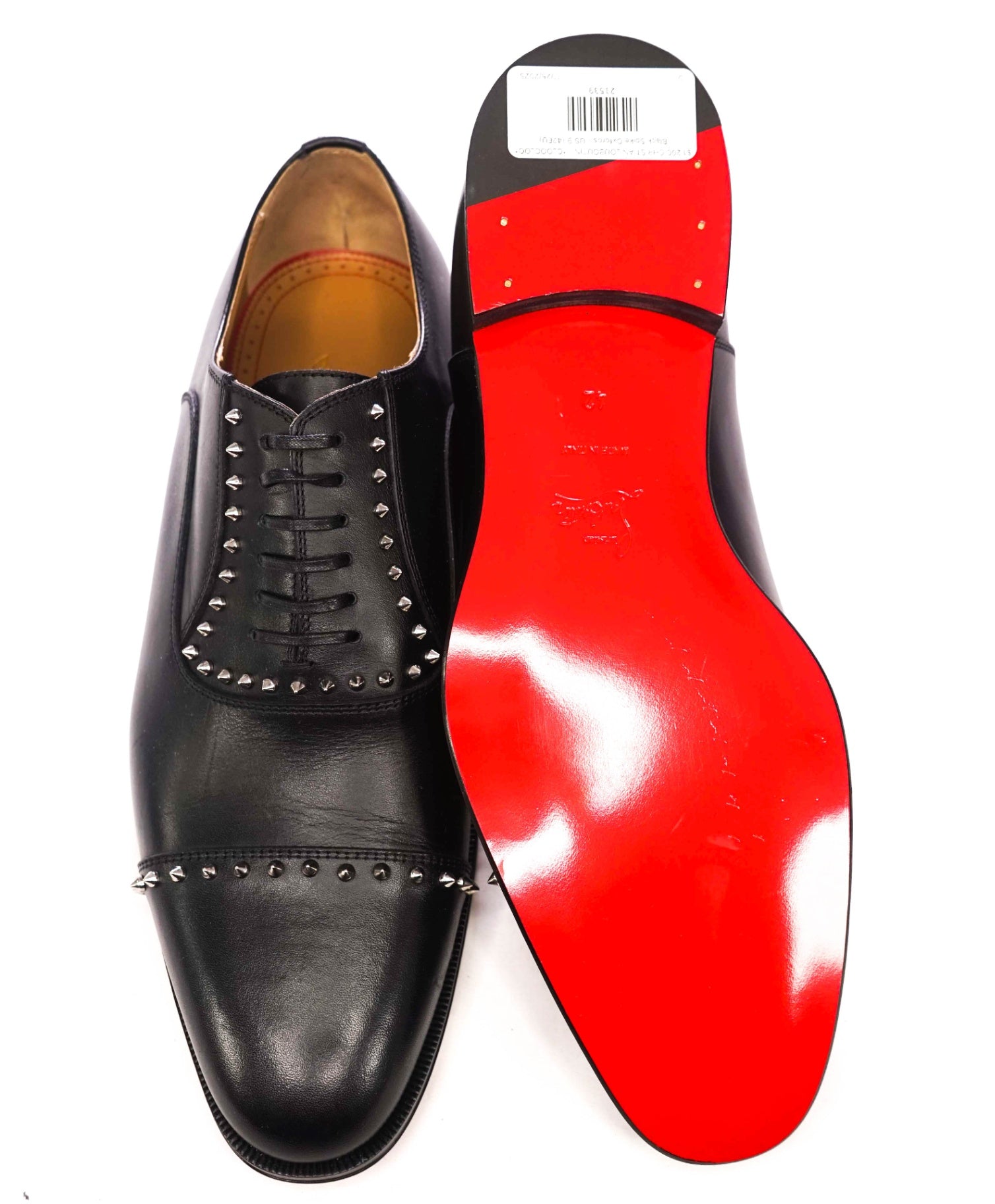$1,200 CHRISTIAN LOUBOUTIN - *CLOOCLOO* Black Spike Oxfords - US 9 (42EU)