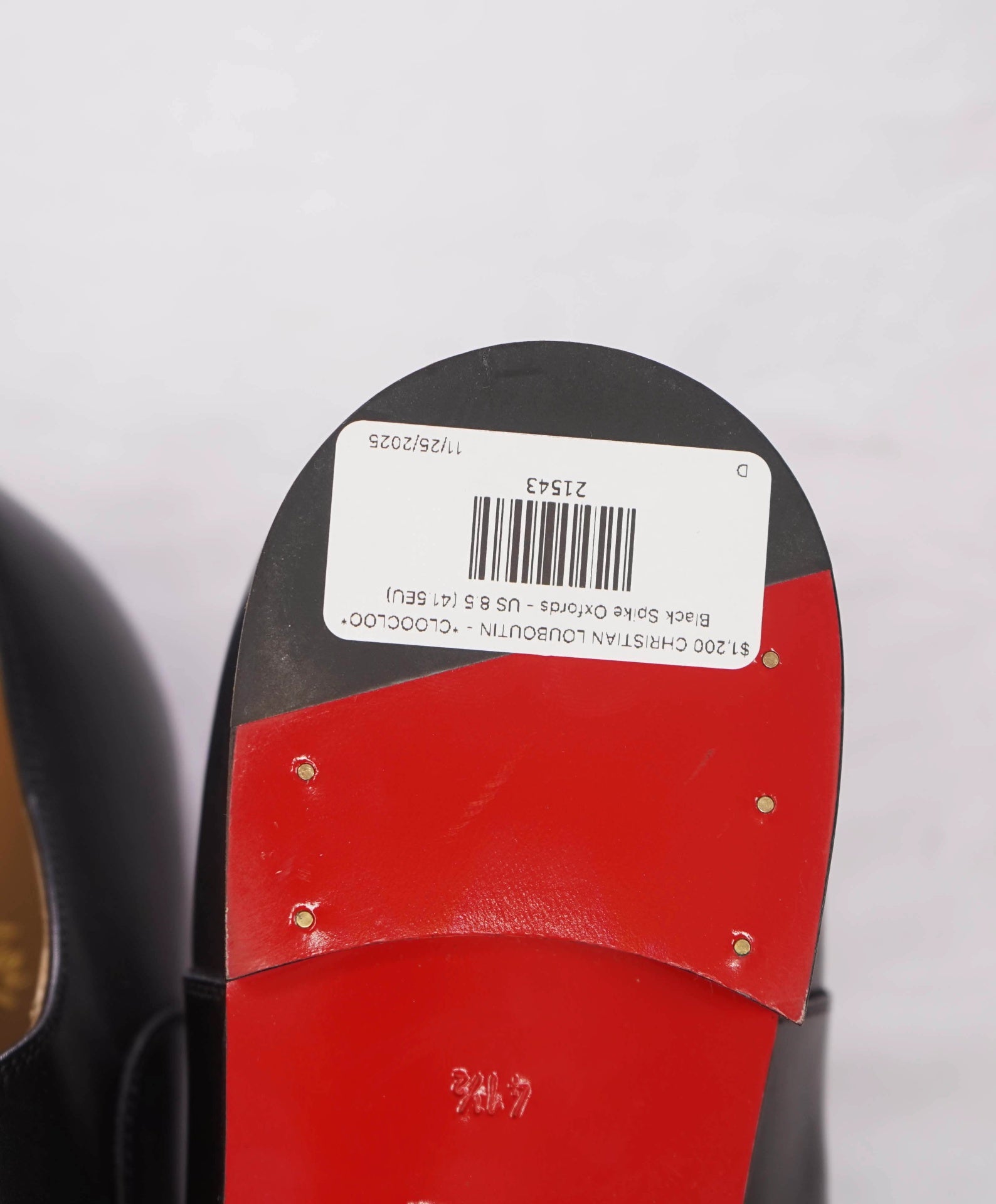 $1,200 CHRISTIAN LOUBOUTIN - *CLOOCLOO* Black Spike Oxfords - US 8.5 (41.5EU)