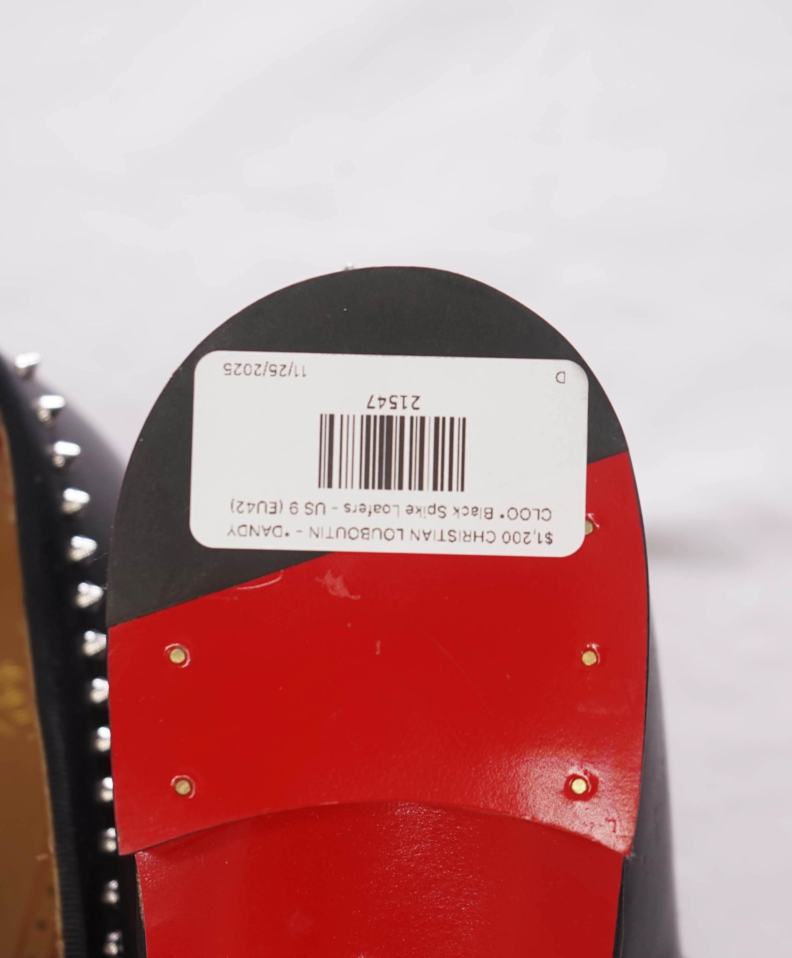 $1,200 CHRISTIAN LOUBOUTIN - *DANDY CLOO* Black Spike Loafers - US 9 (EU42)