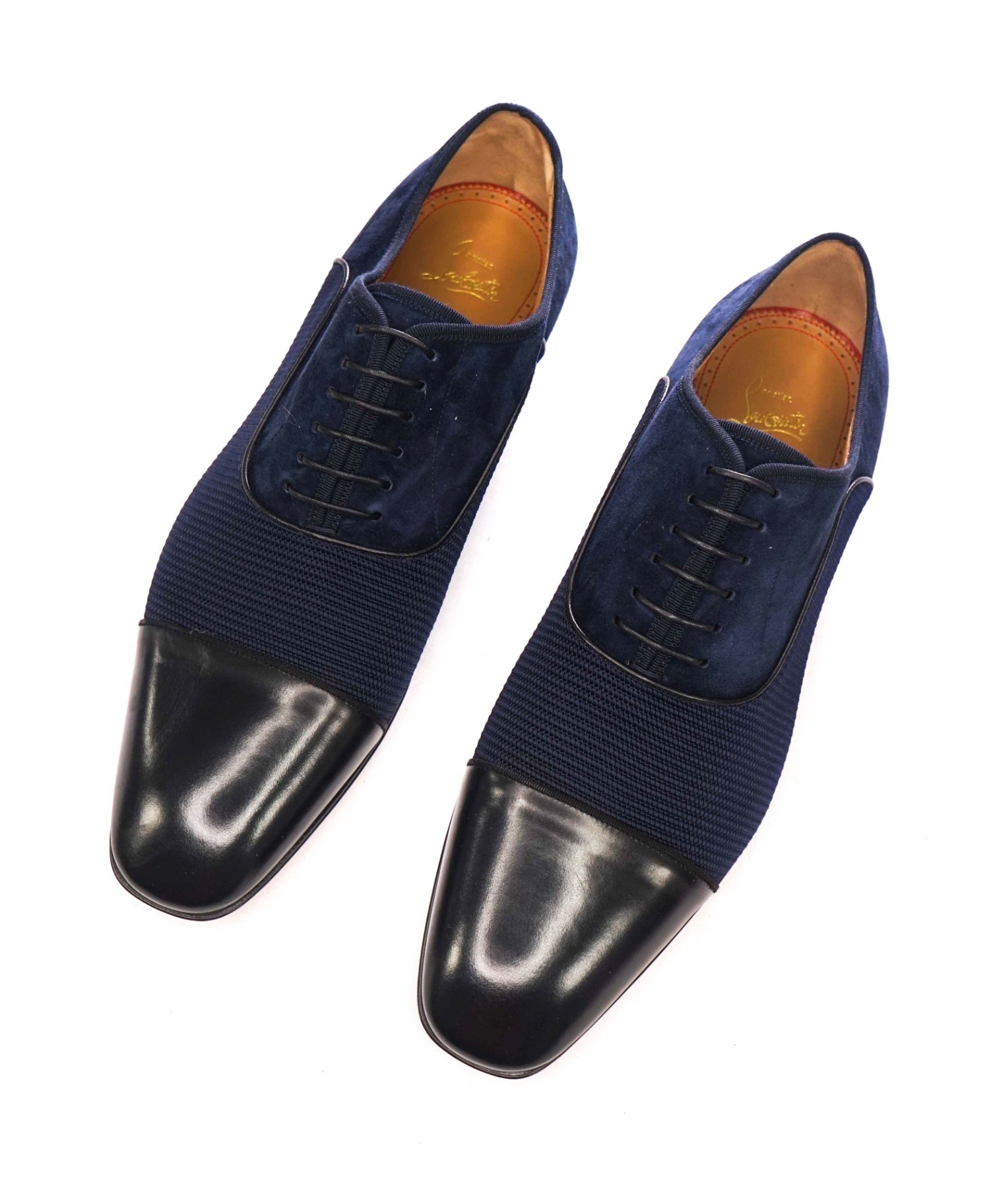 $1,050 CHRISTIAN LOUBOUTIN - *GREGGO* Suede Navy Oxfords - US 13 (46EU)