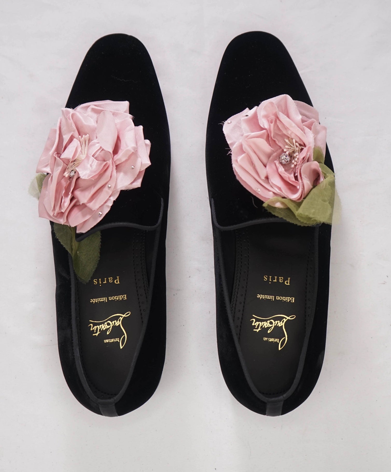 $1,295 CHRISTIAN LOUBOUTIN - LIMITED EDITION Black "DANDYFLOR" Loafers - US 8 (41EU)
