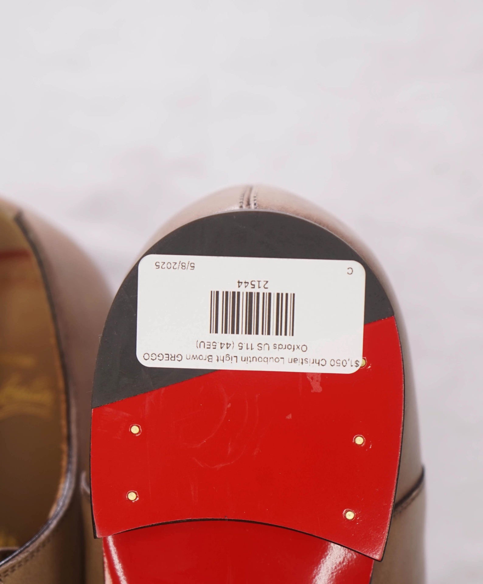 $1,050 Christian Louboutin Light Brown GREGGO Oxfords US 11.5 (44.5EU)