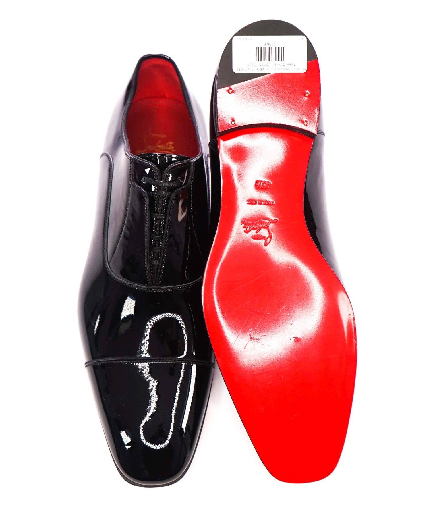 $1,100 Christian Louboutin - Black "GREGHOST" Patent Oxfords - US 12.5 (45.5EU)
