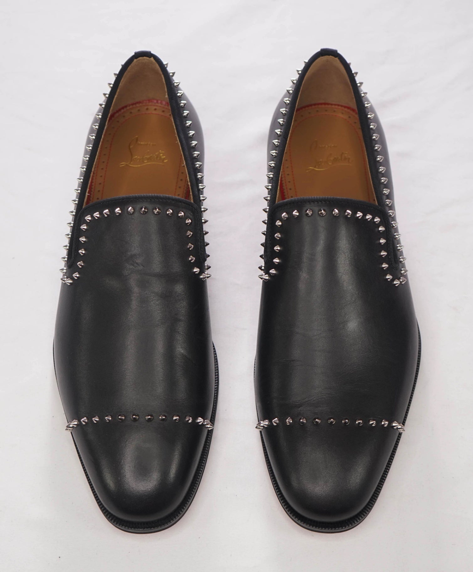 $1,200 CHRISTIAN LOUBOUTIN - *DANDY CLOO* Black Spike Loafers - US 9 (EU42)