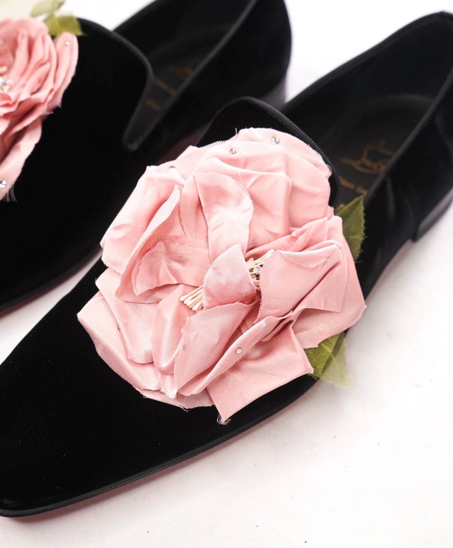 $1,295 CHRISTIAN LOUBOUTIN - LIMITED EDITION Black "DANDYFLOR" Loafers - US 8 (41EU)