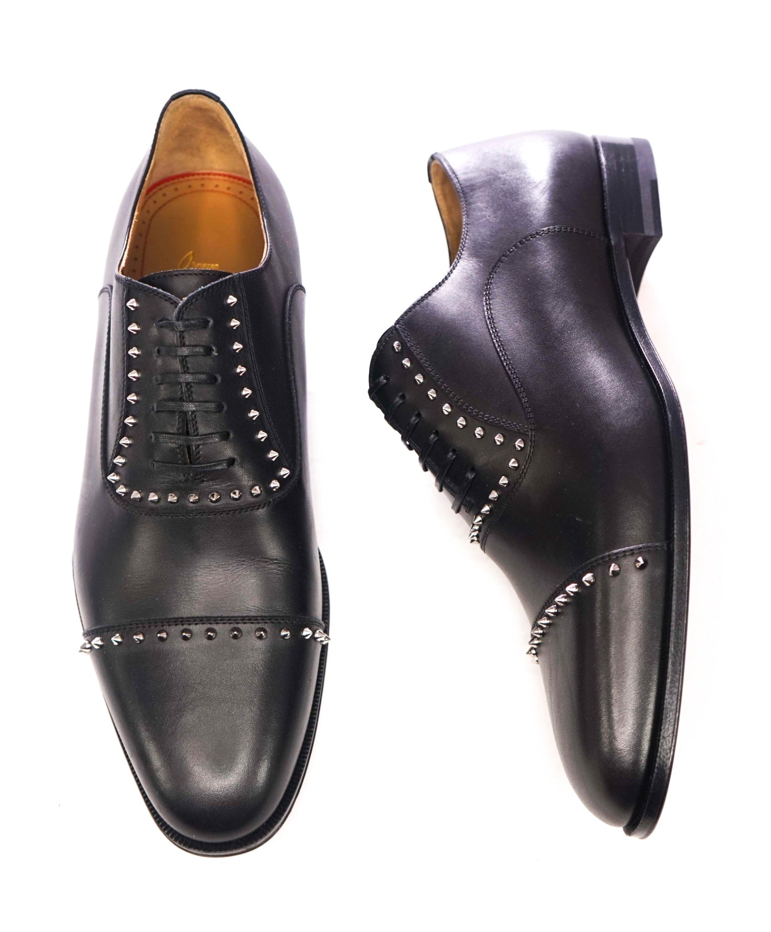 $1,200 CHRISTIAN LOUBOUTIN - *CLOOCLOO* Black Spike Oxfords - US 9 (42EU)