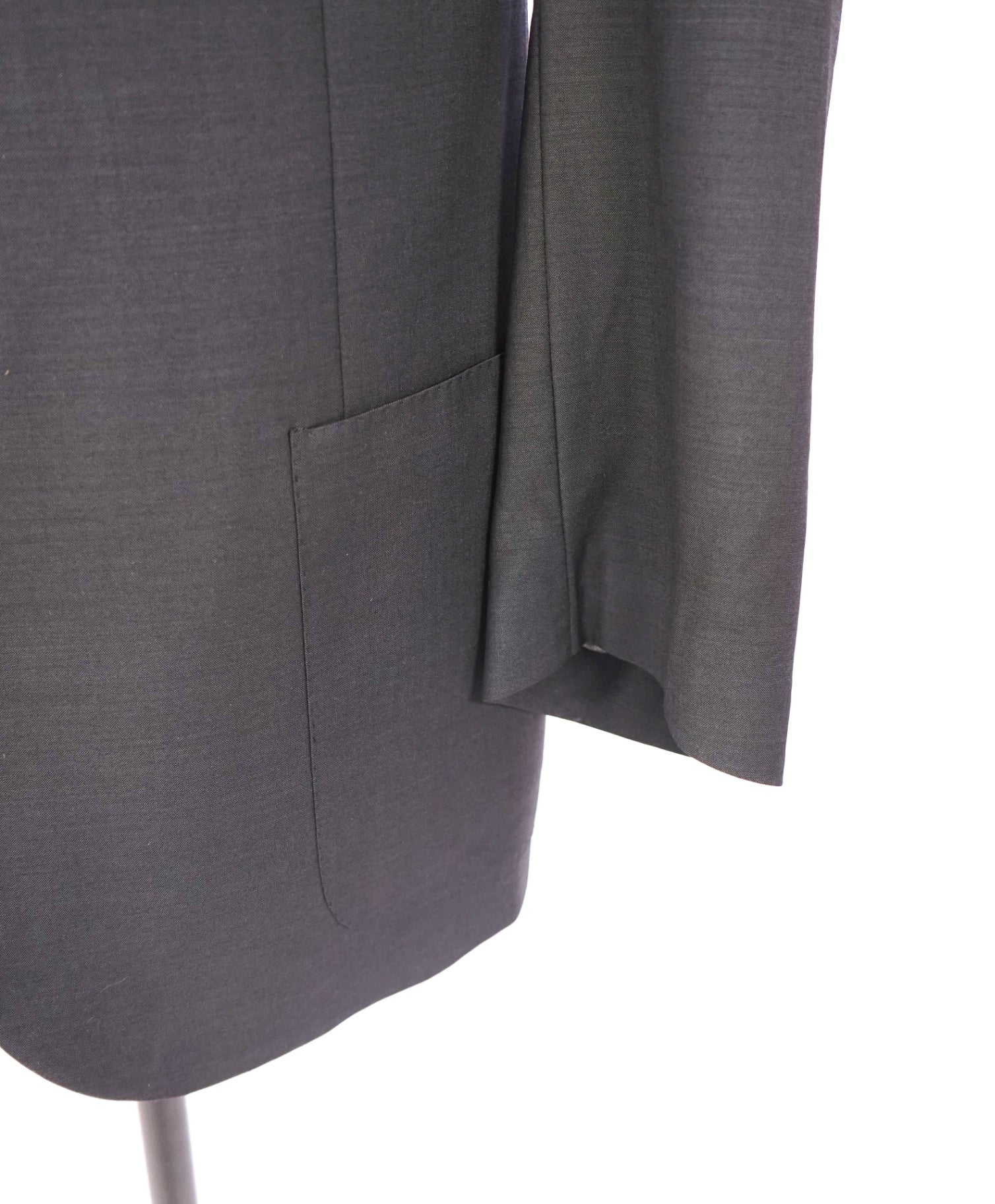$1,595 CORNELIANI - Solid Gray Blazer Patch Pockets - 42L