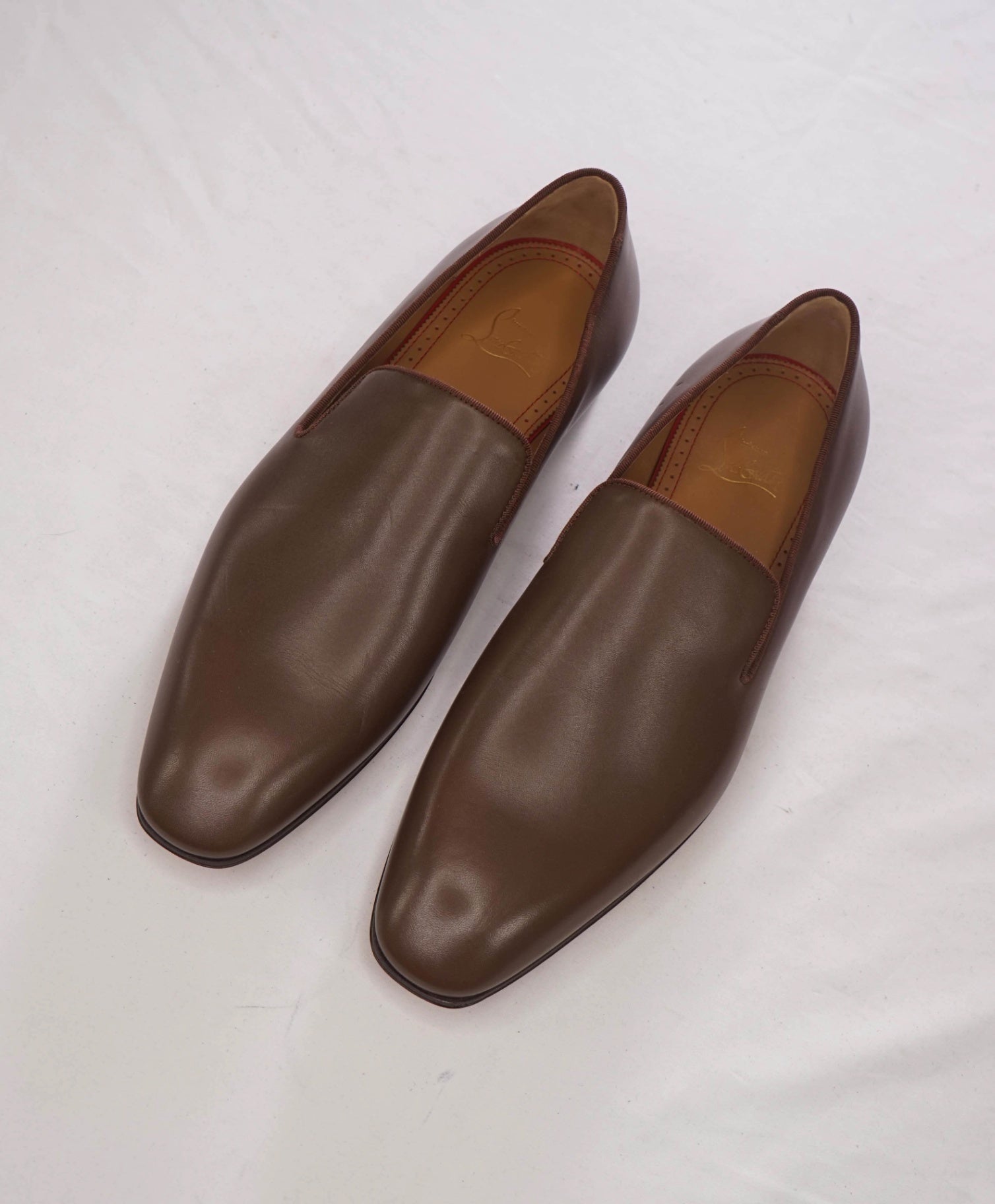 $1,250 CHRISTIAN LOUBOUTIN - *Dandelion* Brown Leather Loafers - 8 (41EU)