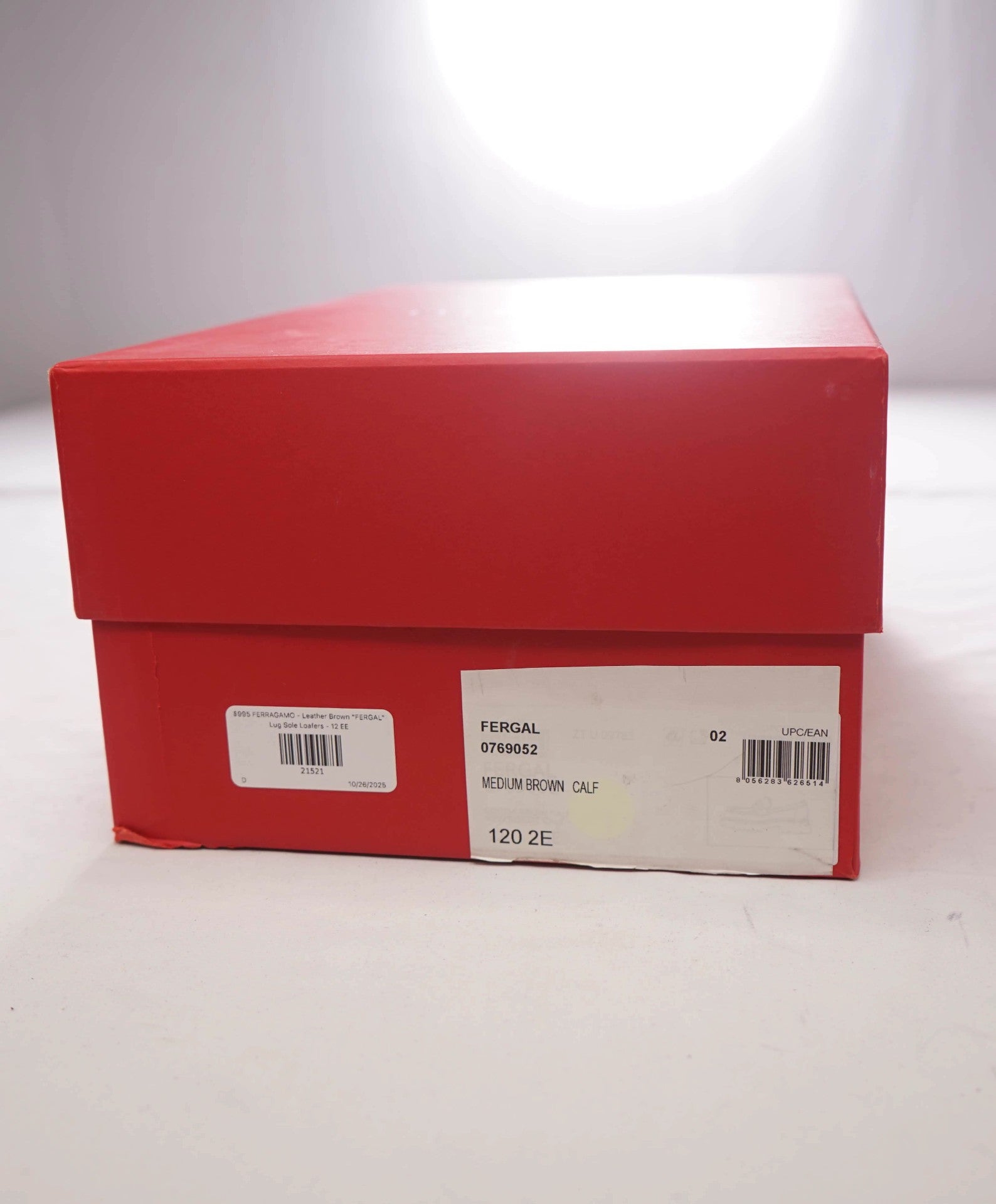 $995 FERRAGAMO - Leather Brown "FERGAL" Lug Sole Loafers - 12 EE