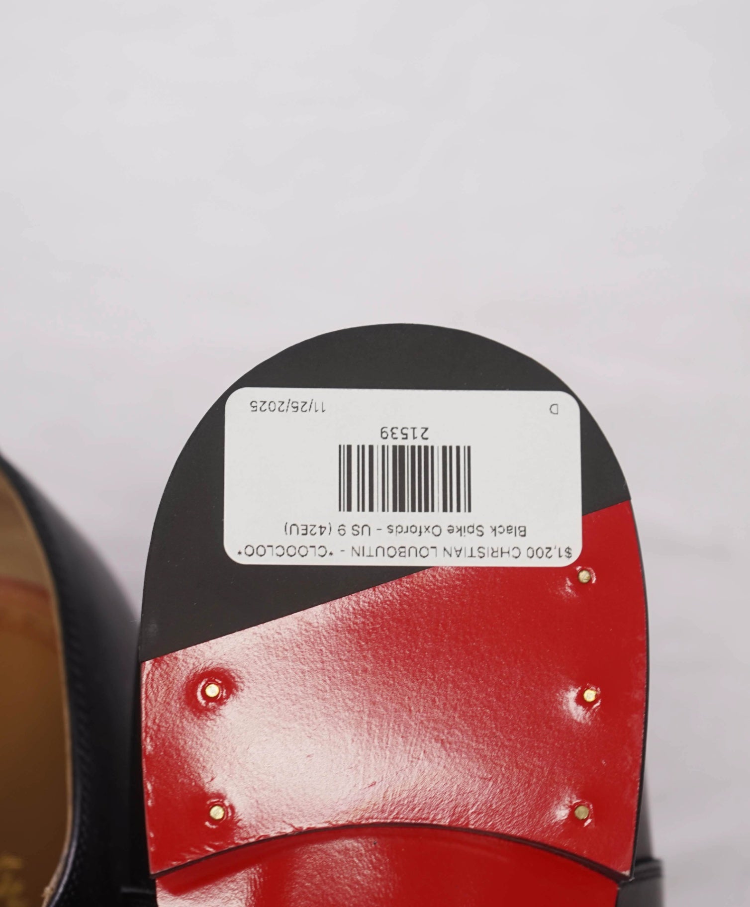 $1,200 CHRISTIAN LOUBOUTIN - *CLOOCLOO* Black Spike Oxfords - US 9 (42EU)