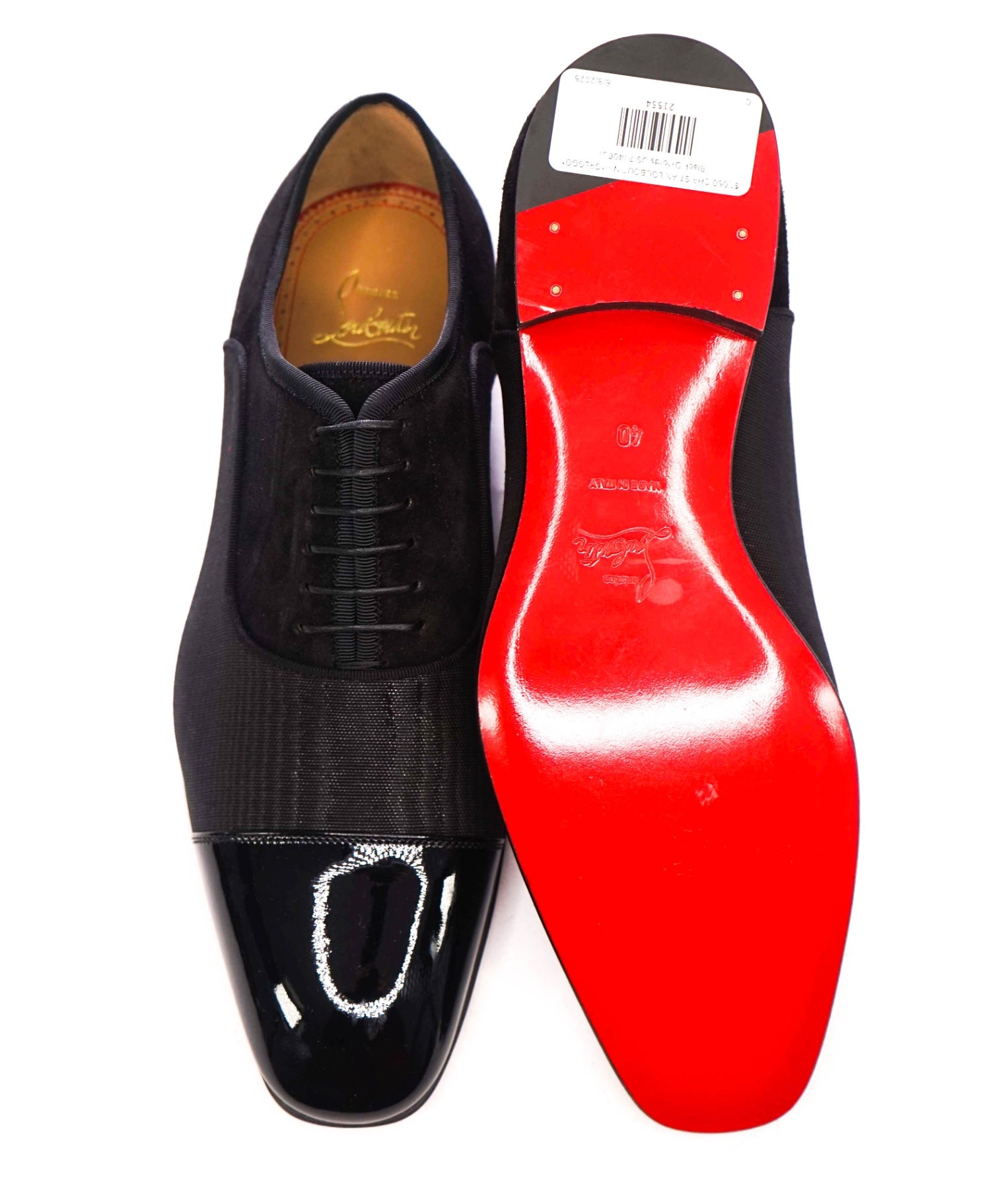 $1,050 CHRISTIAN LOUBOUTIN - *GREGGO* Black Oxfords US 7 (40EU)