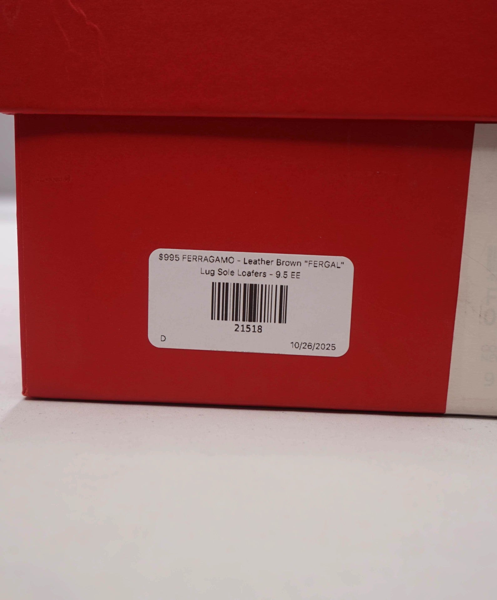 $995 FERRAGAMO - Leather Brown "FERGAL" Lug Sole Loafers - 9.5 EE