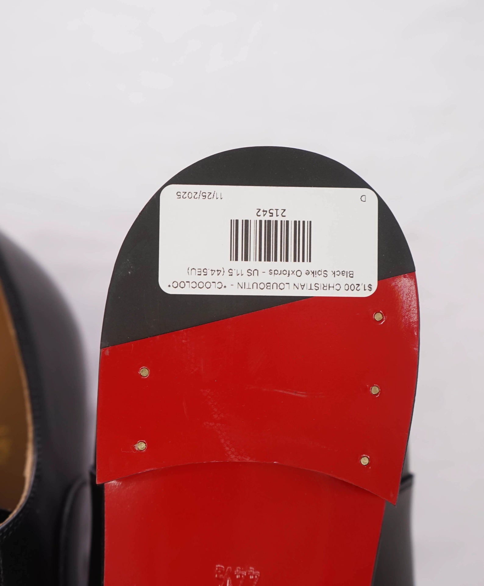 $1,200 CHRISTIAN LOUBOUTIN - *CLOOCLOO* Black Spike Oxfords - US 11.5 (44.5EU)