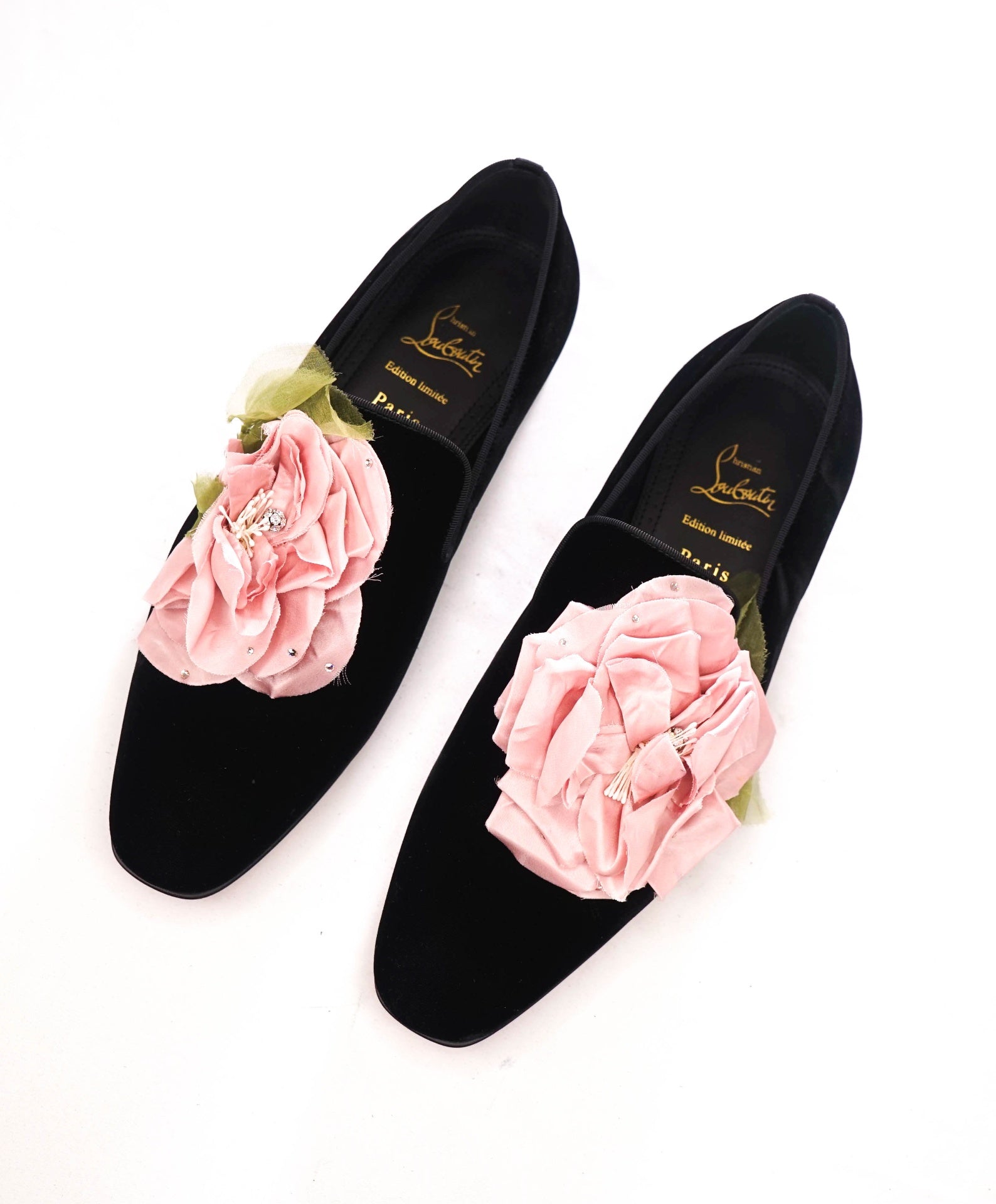 $1,295 CHRISTIAN LOUBOUTIN - LIMITED EDITION Black "DANDYFLOR" Loafers - US 8 (41EU)