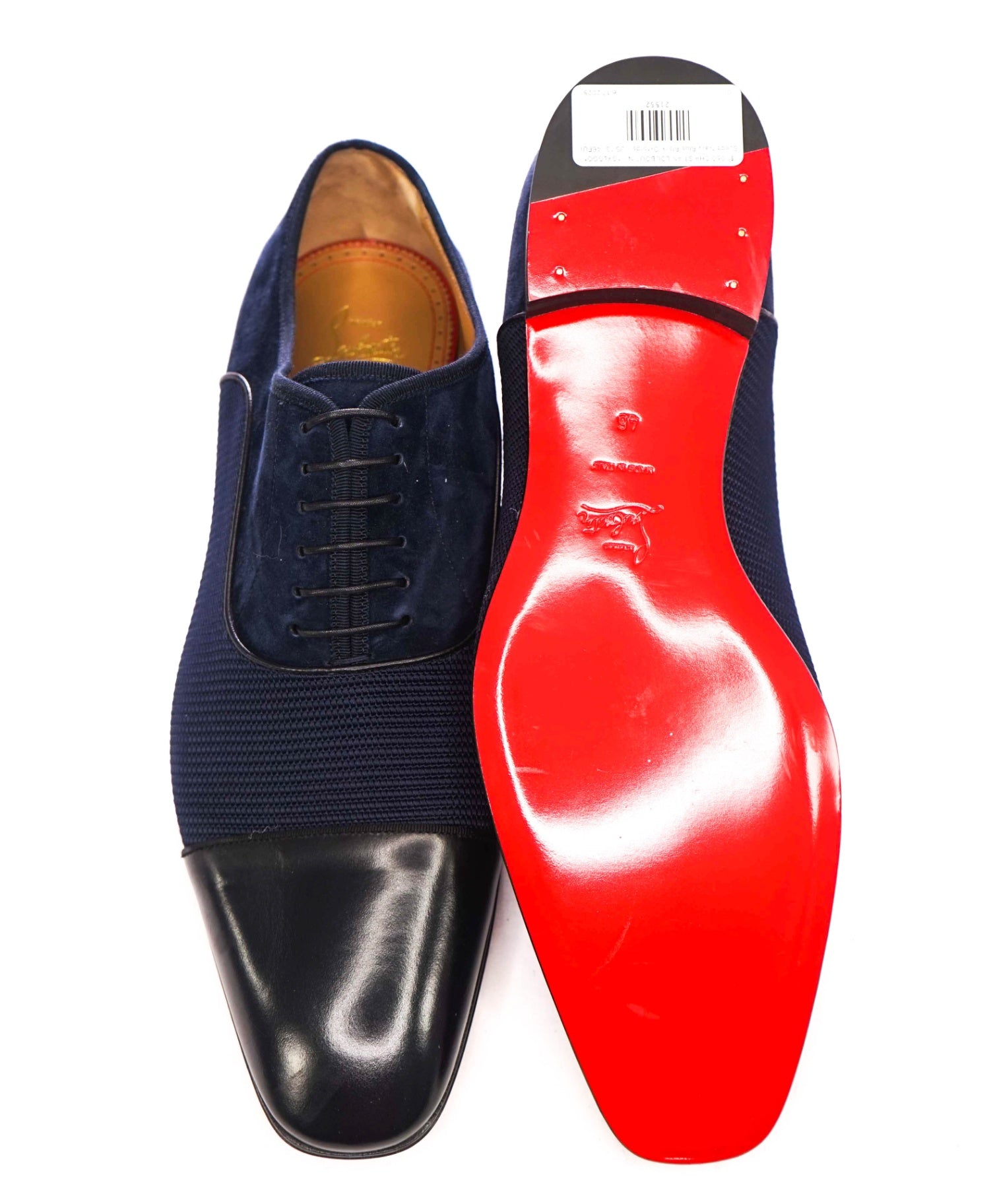 $1,050 CHRISTIAN LOUBOUTIN - *GREGGO* Suede Navy Oxfords - US 13 (46EU)