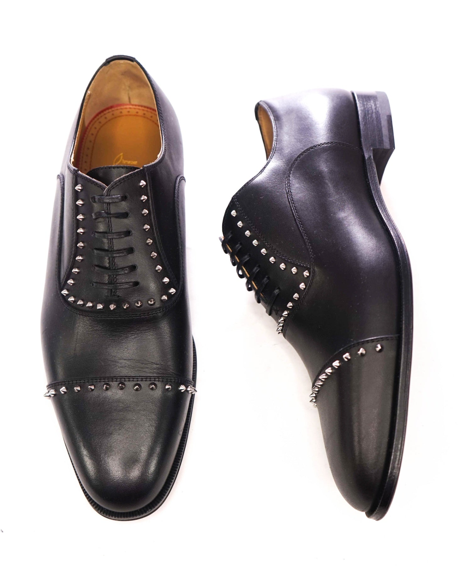 $1,200 CHRISTIAN LOUBOUTIN - *CLOOCLOO* Black Spike Oxfords - US 9 (42EU)
