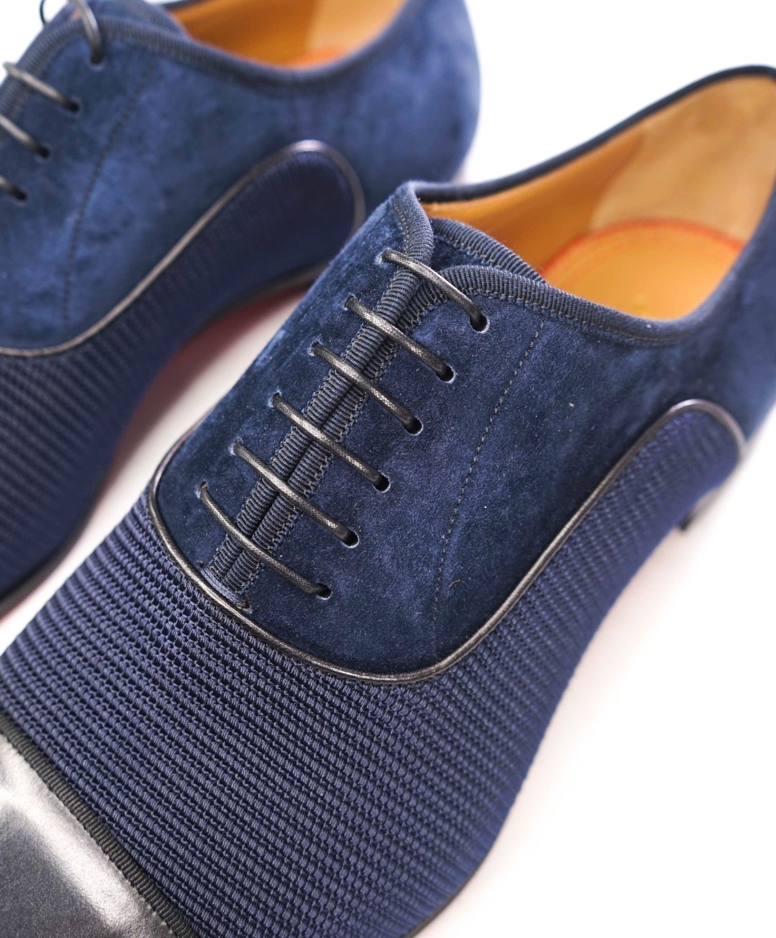 $1,050 CHRISTIAN LOUBOUTIN - *GREGGO* Suede Navy Oxfords - US 12 (45EU)