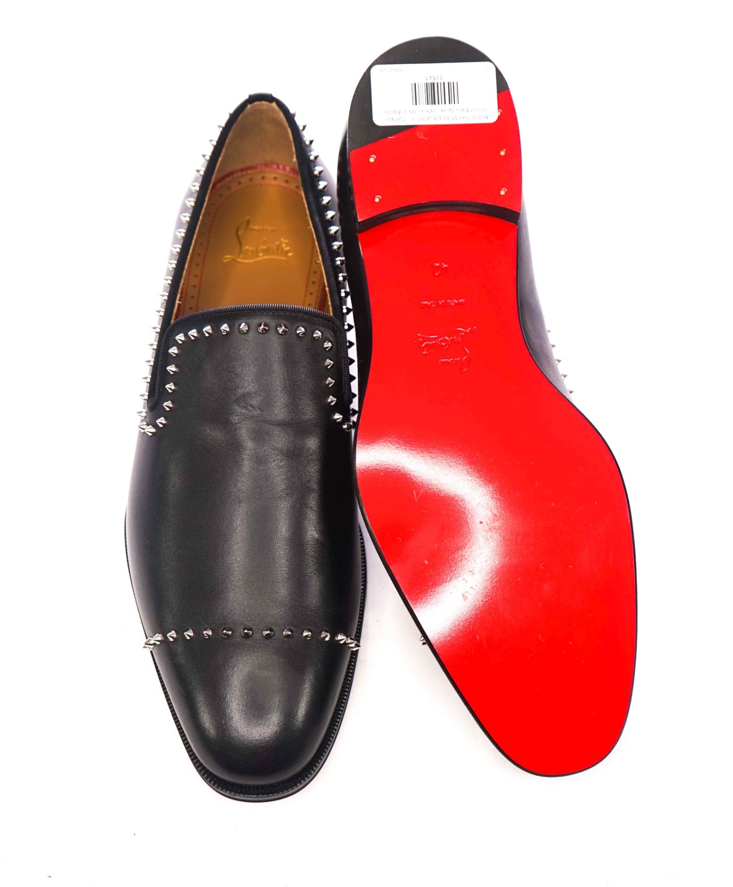 $1,200 CHRISTIAN LOUBOUTIN - *DANDY CLOO* Black Spike Loafers - US 9 (EU42)