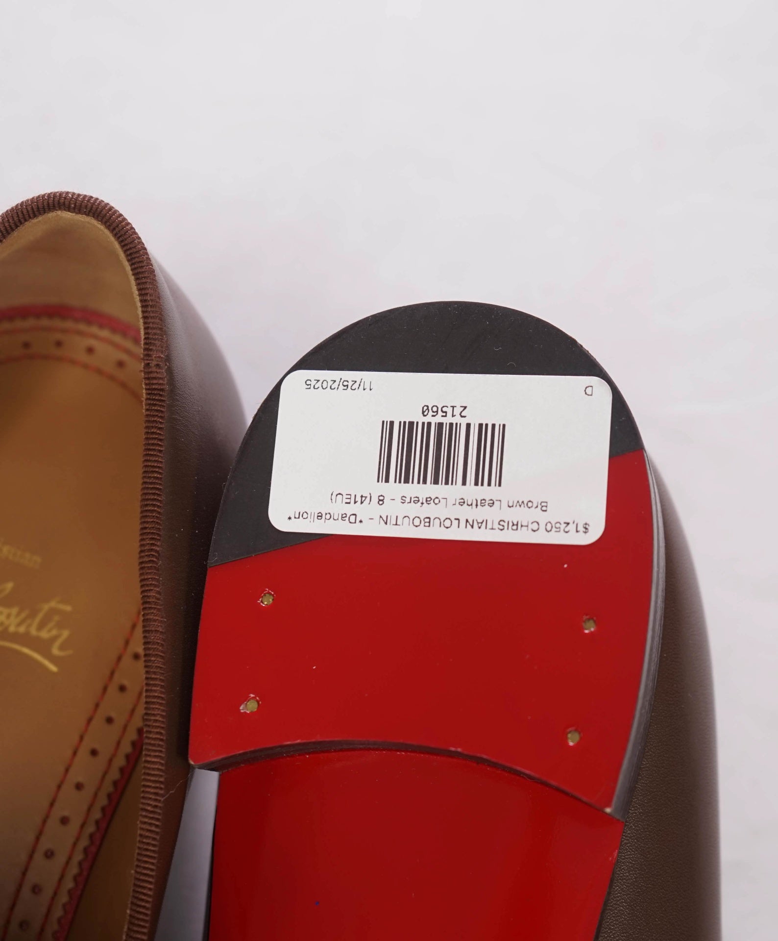 $1,250 CHRISTIAN LOUBOUTIN - *Dandelion* Brown Leather Loafers - 8 (41EU)