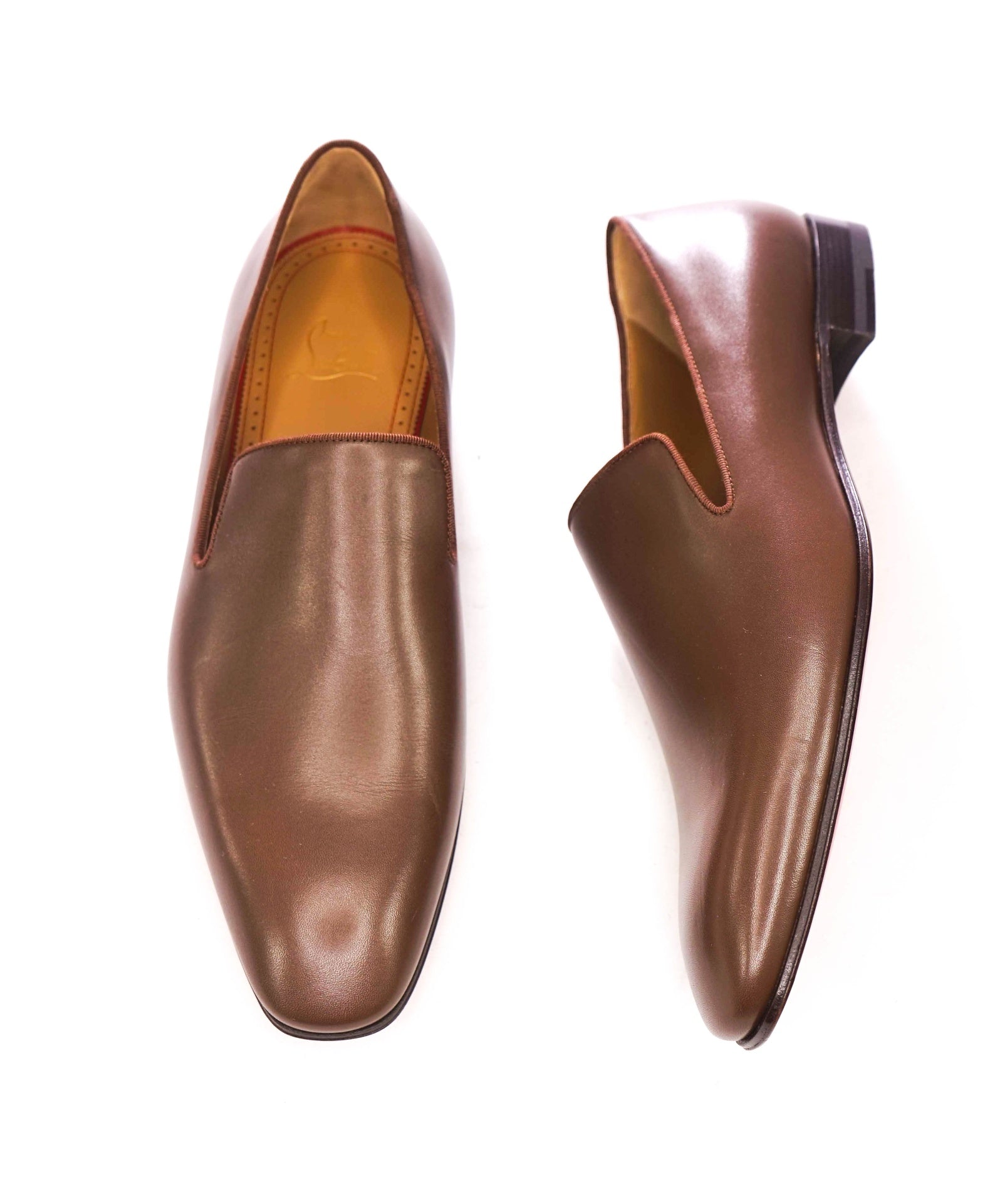 $1,250 CHRISTIAN LOUBOUTIN - *Dandelion* Brown Leather Loafers - 8 (41