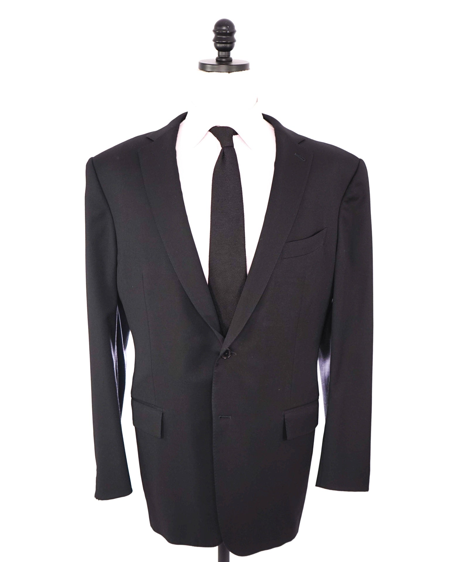 $2,895 ERMENEGILDO ZEGNA - "MULTISEASON" Solid Black Blazer - 44L