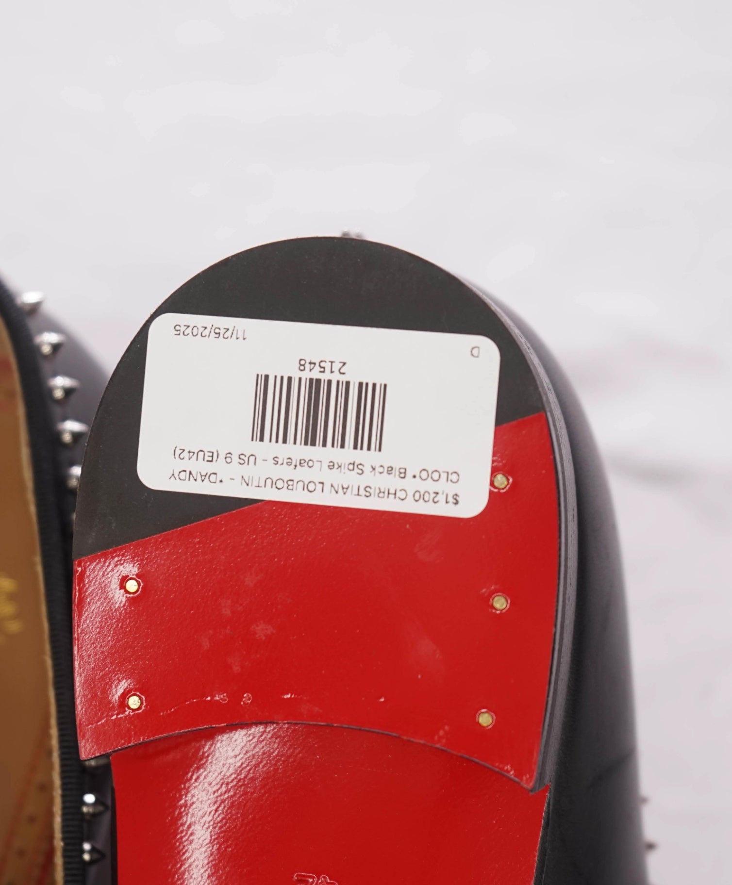 $1,200 CHRISTIAN LOUBOUTIN - *DANDY CLOO* Black Spike Loafers - US 9 (EU42)