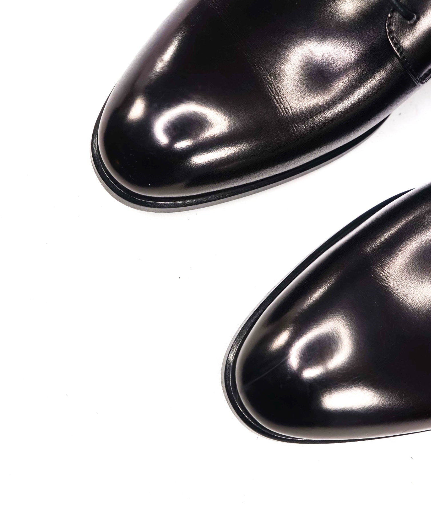 $1,250 BRIONI - Black Leather Round Toe Derby - US 9 (UK8)