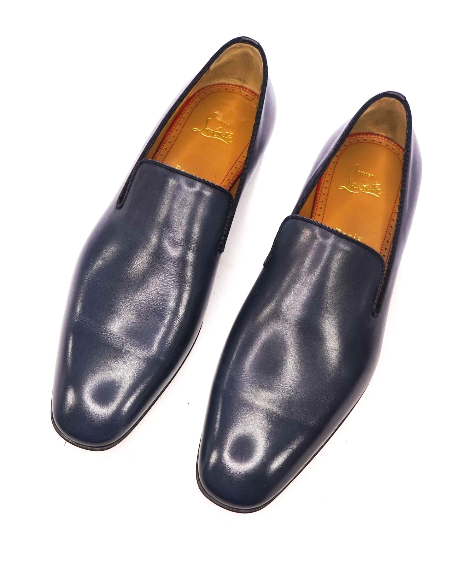 $1,050 CHRISTIAN LOUBOUTIN - Navy Blue Leather *DANDELION* Loafers - US 11 (44EU)