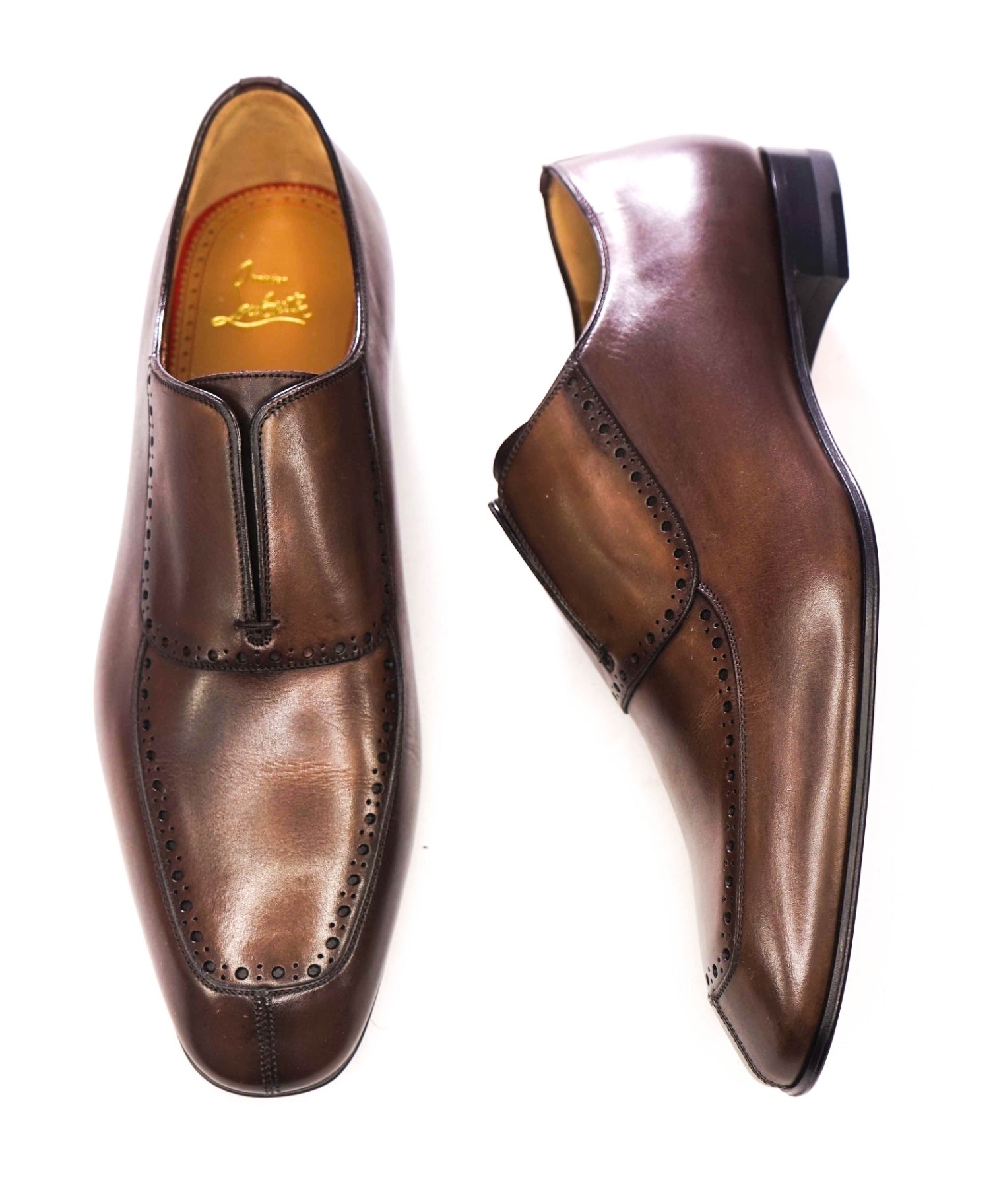 $1,250 CHRISTIAN LOUBOUTIN - Brown Leather *LAFITTE* Loafers - US 10 (43EU)