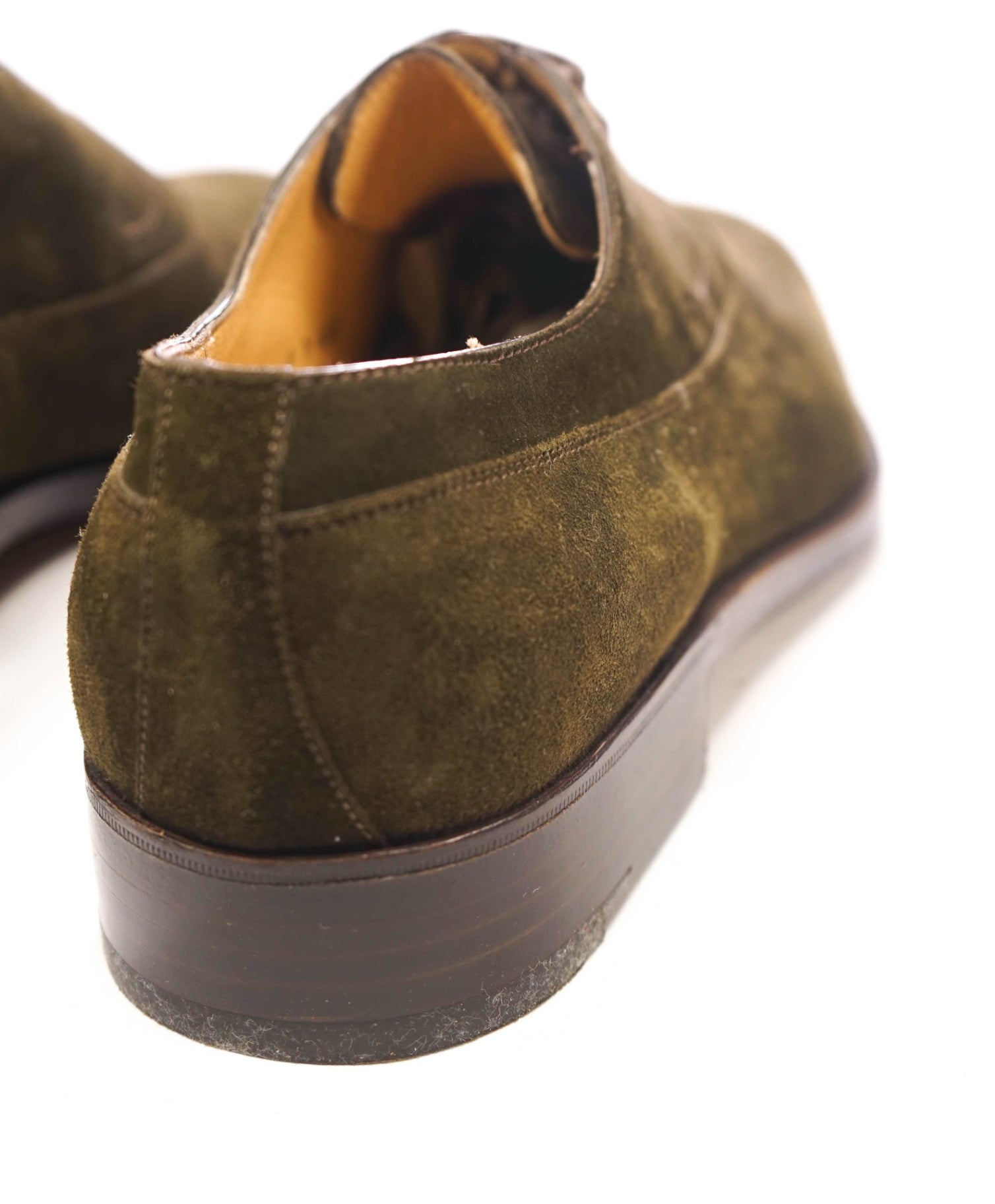 $750 GRAVATI - Dark Green Supple Suede Oxfords - 8 M
