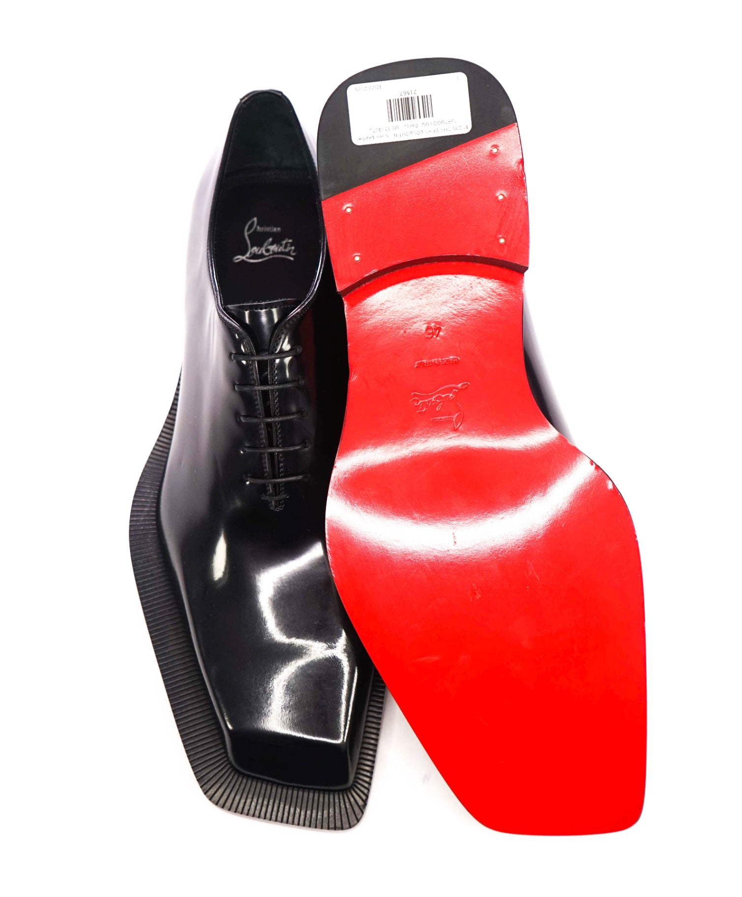 $1,545 CHRISTIAN LOUBOUTIN - Black "Caraca Abrasivato" Oxford - US 13 (46EU)