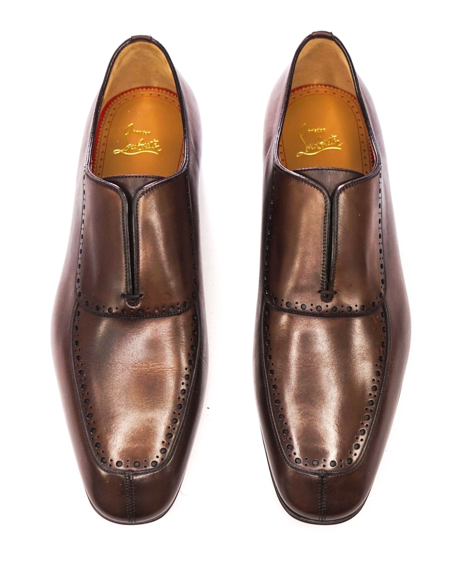 $1,250 CHRISTIAN LOUBOUTIN - Brown Leather *LAFITTE* Loafers - US 10 (43EU)
