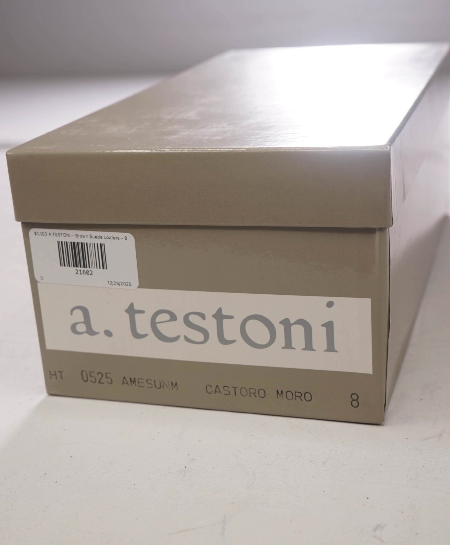 $1,100 A.TESTONI - Brown Suede BELGIAN Loafers - 8