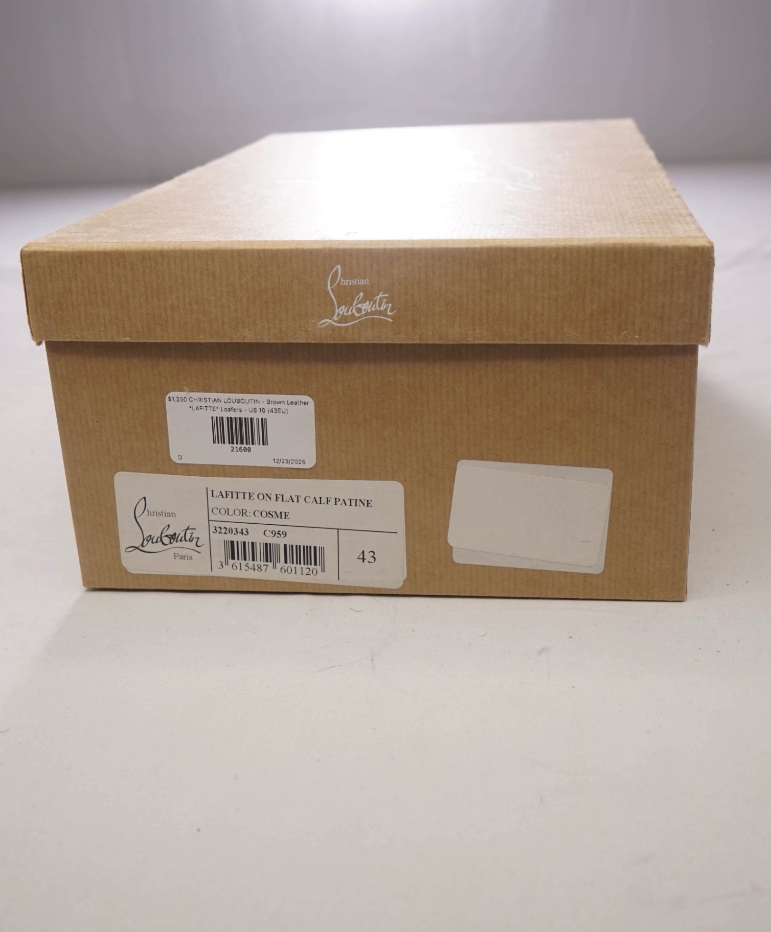 $1,250 CHRISTIAN LOUBOUTIN - Brown Leather *LAFITTE* Loafers - US 10 (43EU)