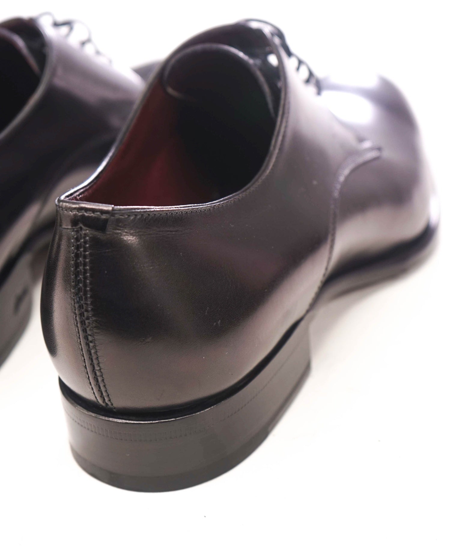 $1,250 BRIONI - Black Leather Round Toe Derby - US 9 (UK8)