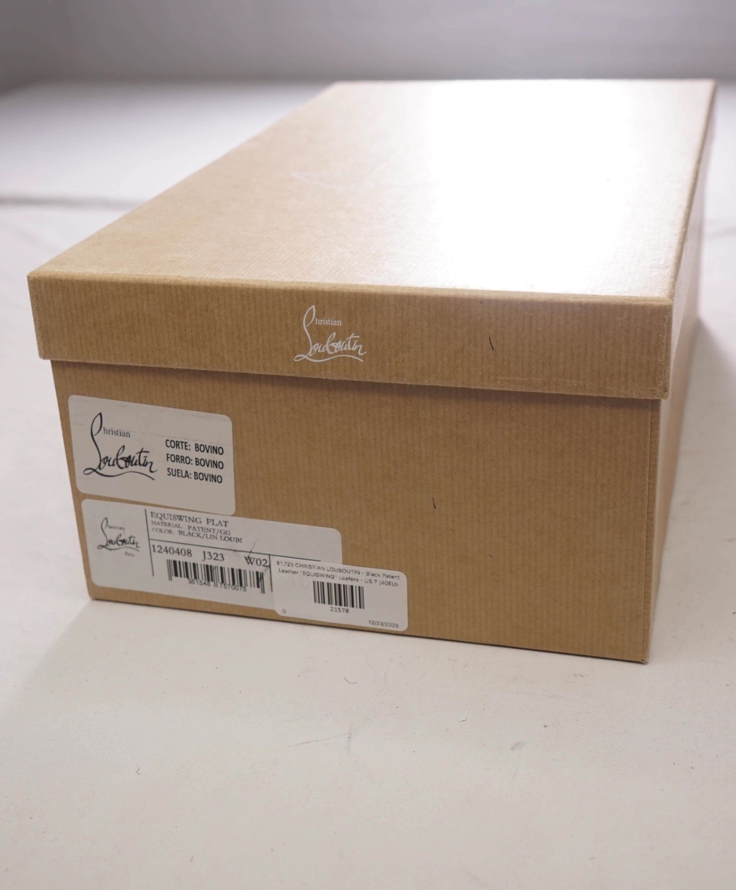 $1,725 CHRISTIAN LOUBOUTIN - Black Patent Leather "EQUISWING" Loafers - US 7 (40EU)