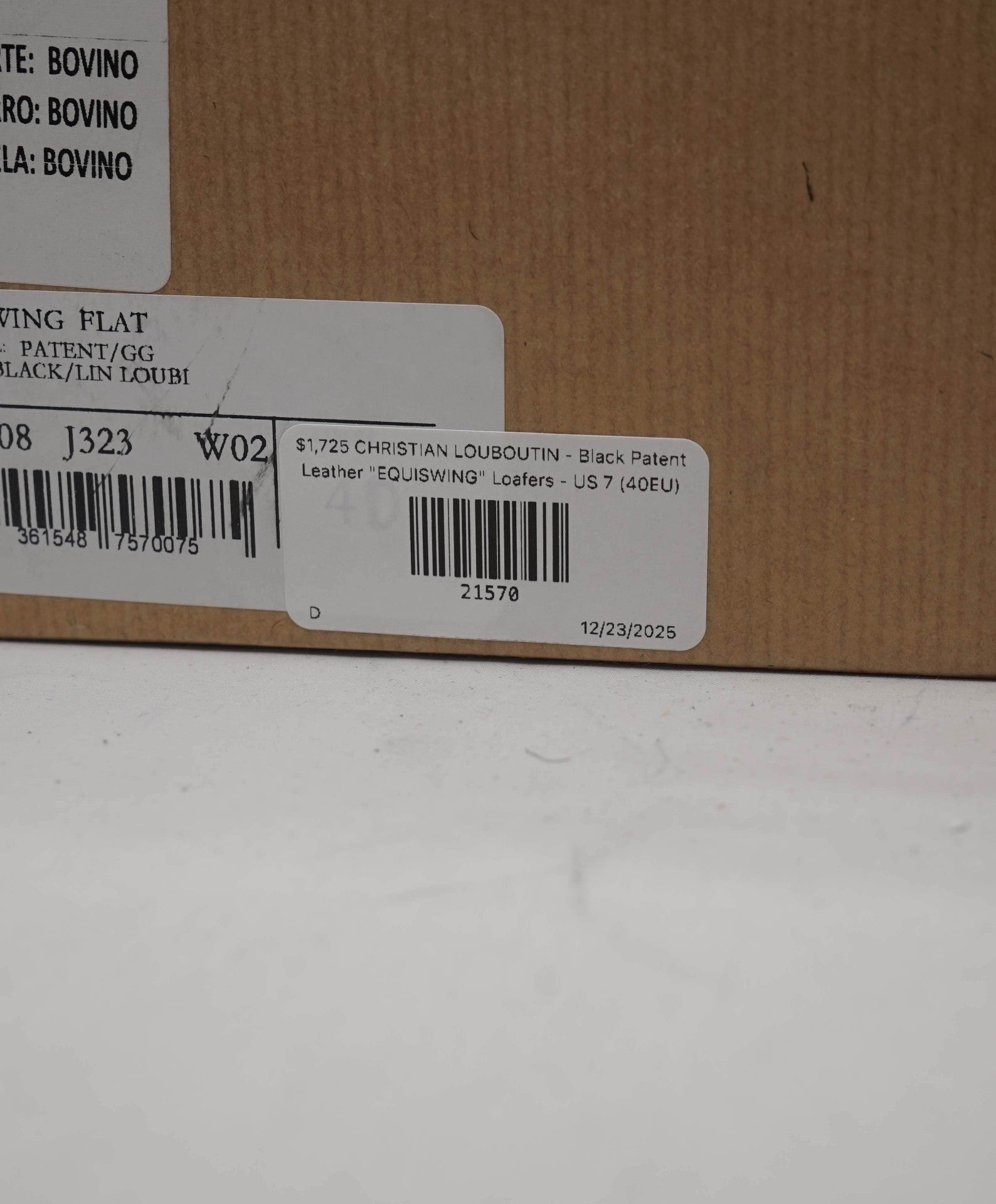 $1,725 CHRISTIAN LOUBOUTIN - Black Patent Leather "EQUISWING" Loafers - US 7 (40EU)
